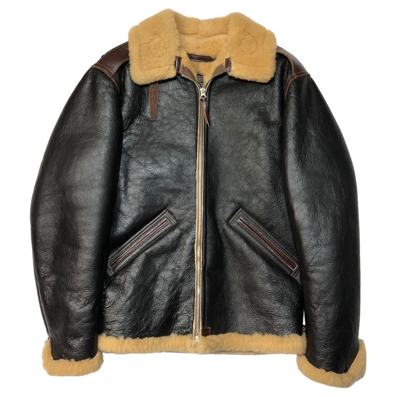 THE FEW(ザフュー) TYPE B-6 フライト ジャケット ムートン レザー 42-12746-P 42R(XL程度) ブラック The few Highlander