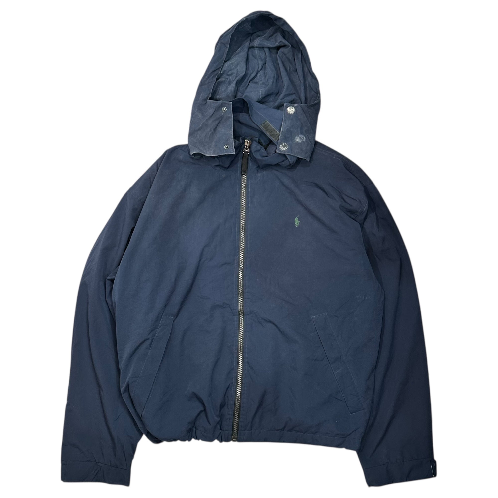POLO RALPH LAUREN(ポロラルフローレン) Old Single-Breasted Fleece-Lined Jacket オールド シングル 裏フリース ジャケット ネイビー