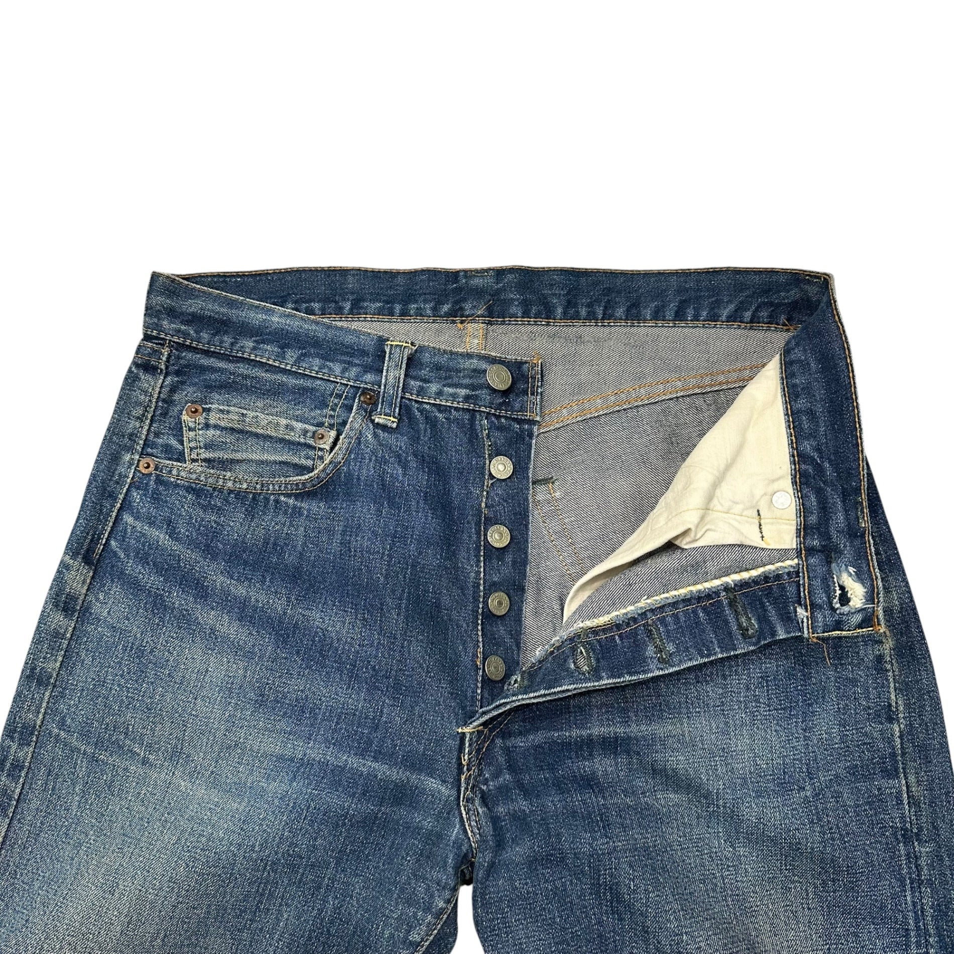 Levi's(リーバイス) 1969〜1971’s 501 BIG E Denim Pants ヴィンテージ デニム パンツ 実寸約W33 インディゴ 60's~70’s 60年代~70年代 裏ボタン8 66前期 過渡期