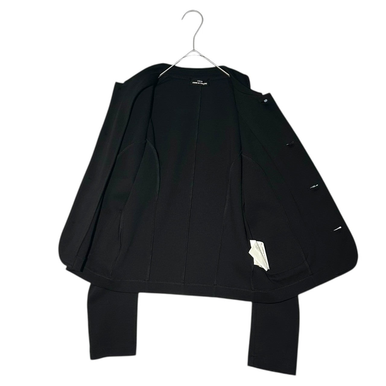tricot COMME des GARCONS(トリココムデギャルソン) 07SS Shorter length jacket with shawl collar and front pockets ショールカラー ショート丈 フロントポケット ジャケット TS-T029 FREE ブラック AD2006