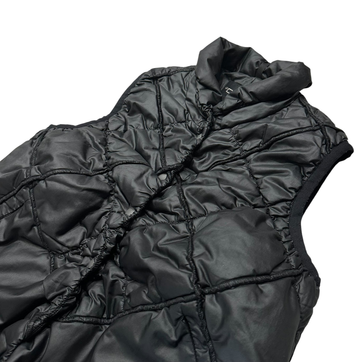 MARITHE FRANCOIS GIRBAUD(マリテフランソワジルボー) Old Quilted Padded Vest オールド キルティング 中綿 ベスト F5-7213 M ブラック