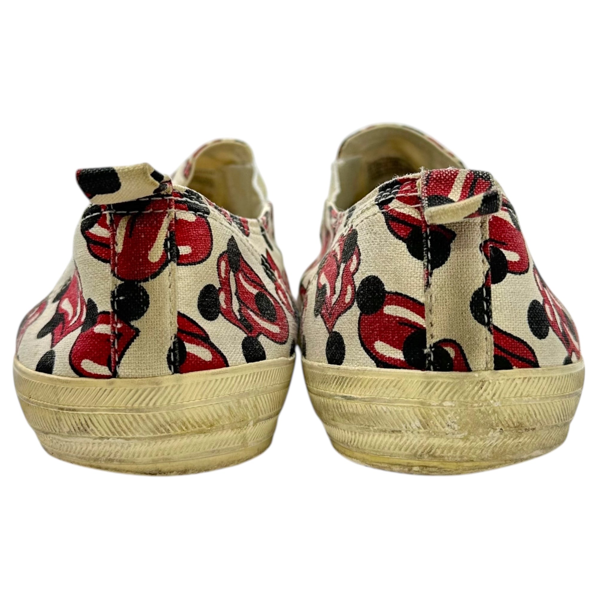 COMME des GARCONS HOMME PLUS(コムデギャルソンオムプリュス) 06SS Rolling Stones Lips & Tongue Print Slip-Ons ローリング ストーンズ リップ&タン ドット プリント スリッポン JQ20A1 27.0cm アイボリー×レッド スニーカー コラボ