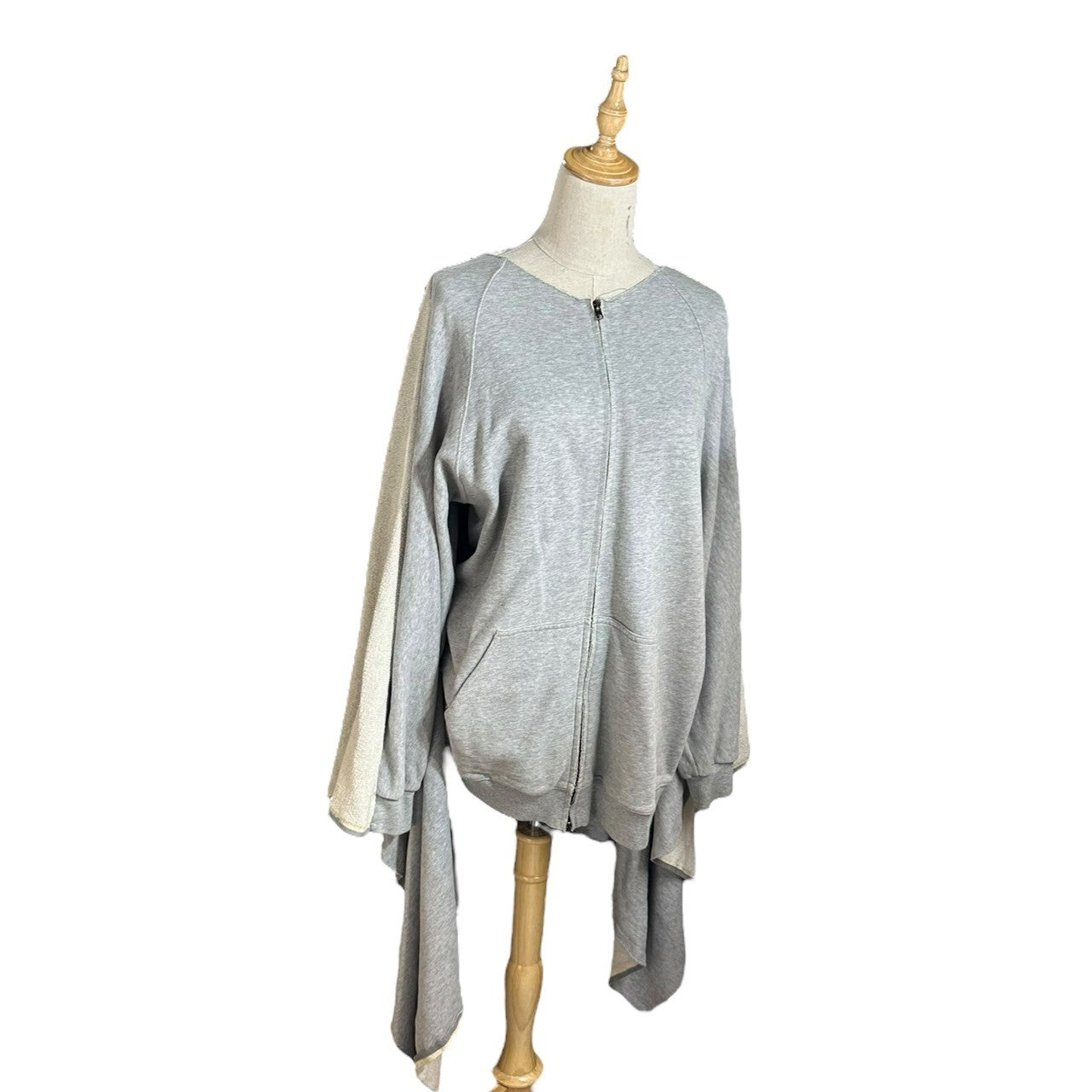 Maison Martin Margiela(メゾン マルタンマルジェラ) 12AW Zip-up sweat cape ジップアップ スウェット ケープ カーディガン S51GP0002 S グレー ①ライン