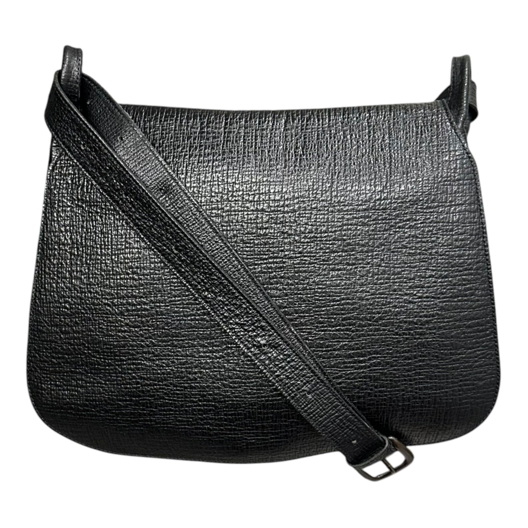 Jean Paul GAULTIER(ジャンポールゴルチエ) 1990's~2000's Precious Leather Postman Shoulder Bag プレシャス レザー ポストマン ショルダー バッグ ブラック 90年代~