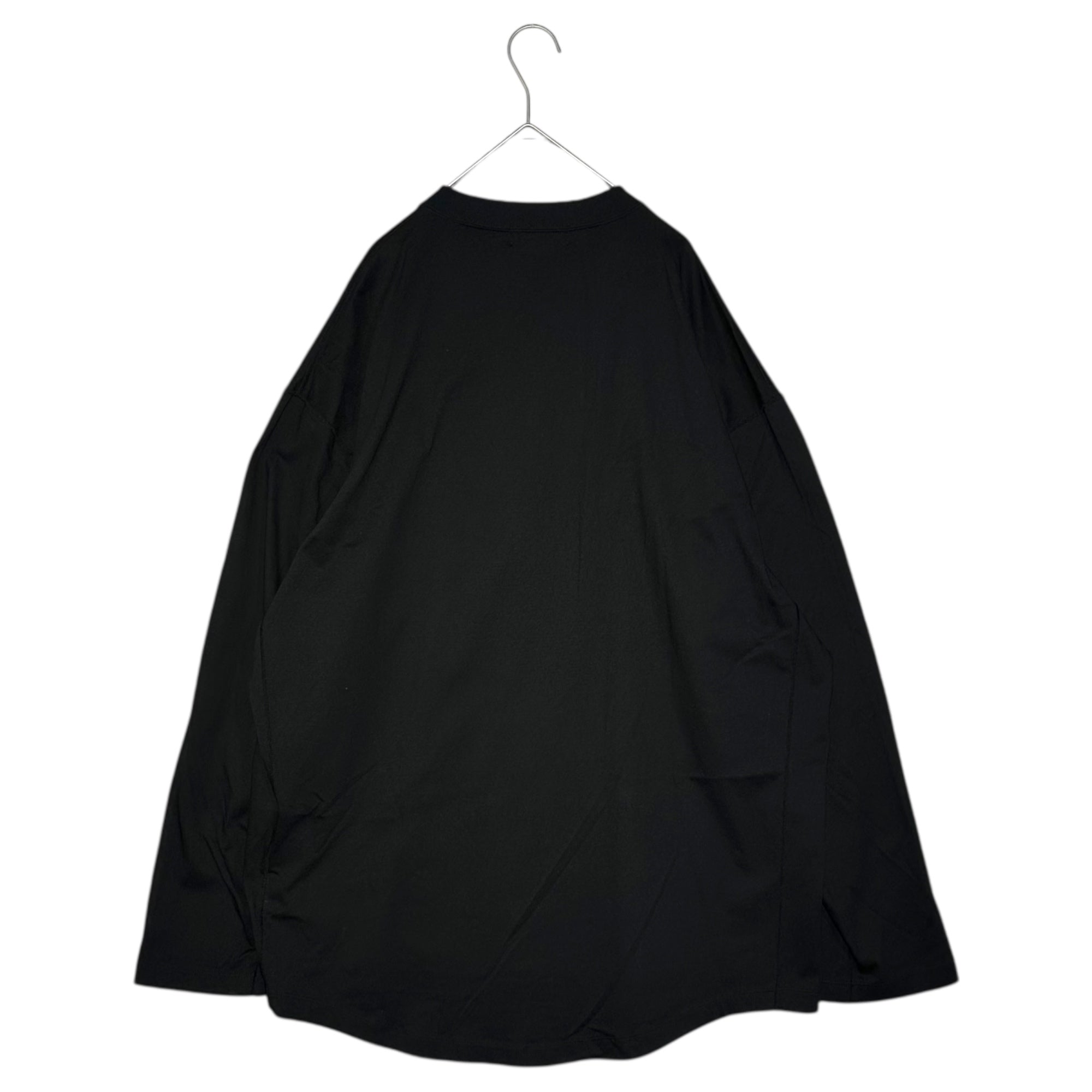 D-VEC×ALMOSTBLACK(ディーベック×オールモストブラック) COTTON POLYESTER LONG T-SHIRTS コットン ポリエステル ロング Tシャツ VF-20401039 3 ブラック ロンT コラボ