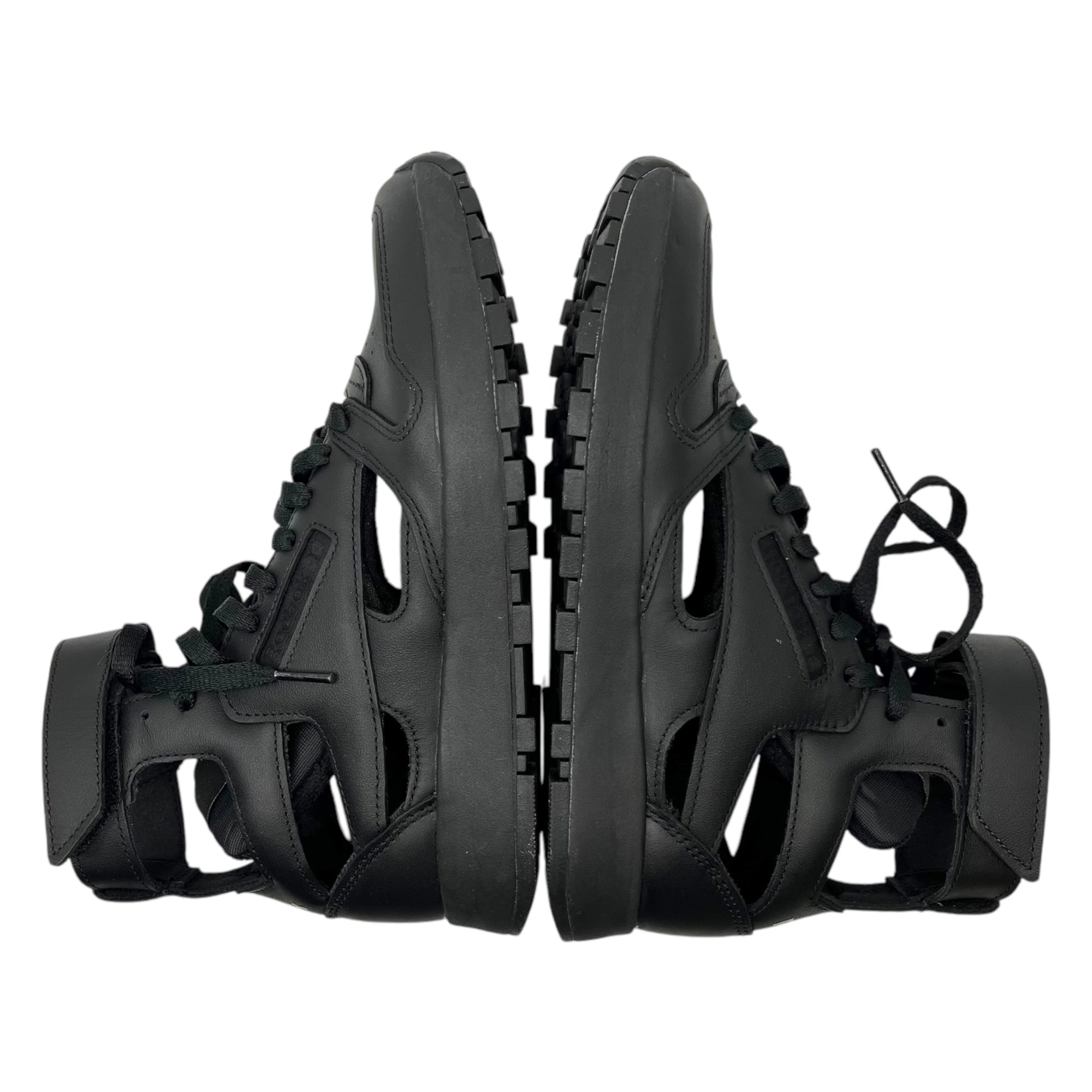 MAISON MARGIELA × REEBOK(メゾンマルジェラ × リーボック) CLASSIC LEATHER TABI HIGH "BLACK" クラシックレザー 足袋 ハイ スニーカー サンダル GX5041 24.0cm ブラック 箱付