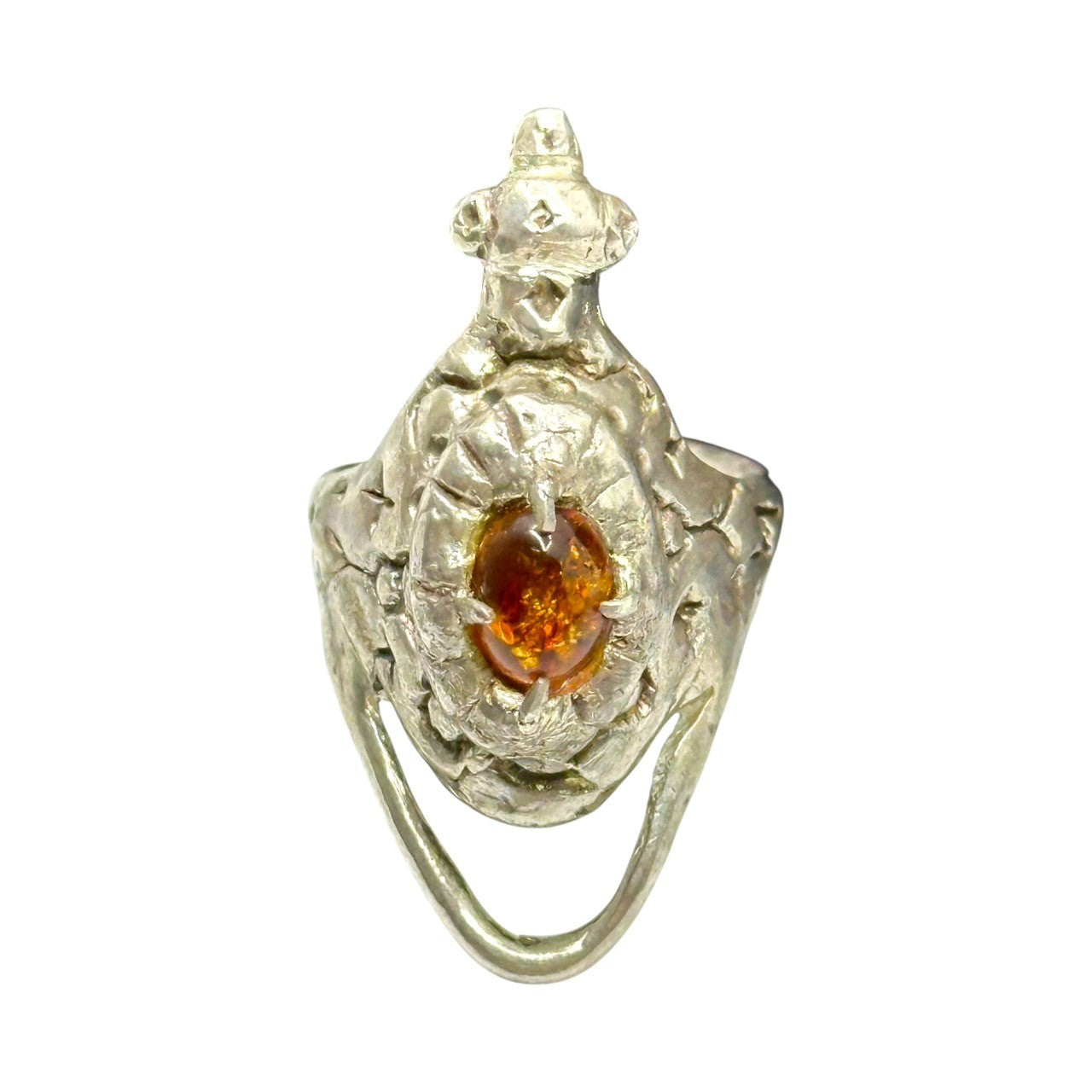 STONE BELLY(ストーンベリー) 925 Silver DRAQULA'S FOSSIL RING ドラキュラ 化石 リング 琥珀 シルバー 18号 シルバー 指輪 ストックホルム発ブランド