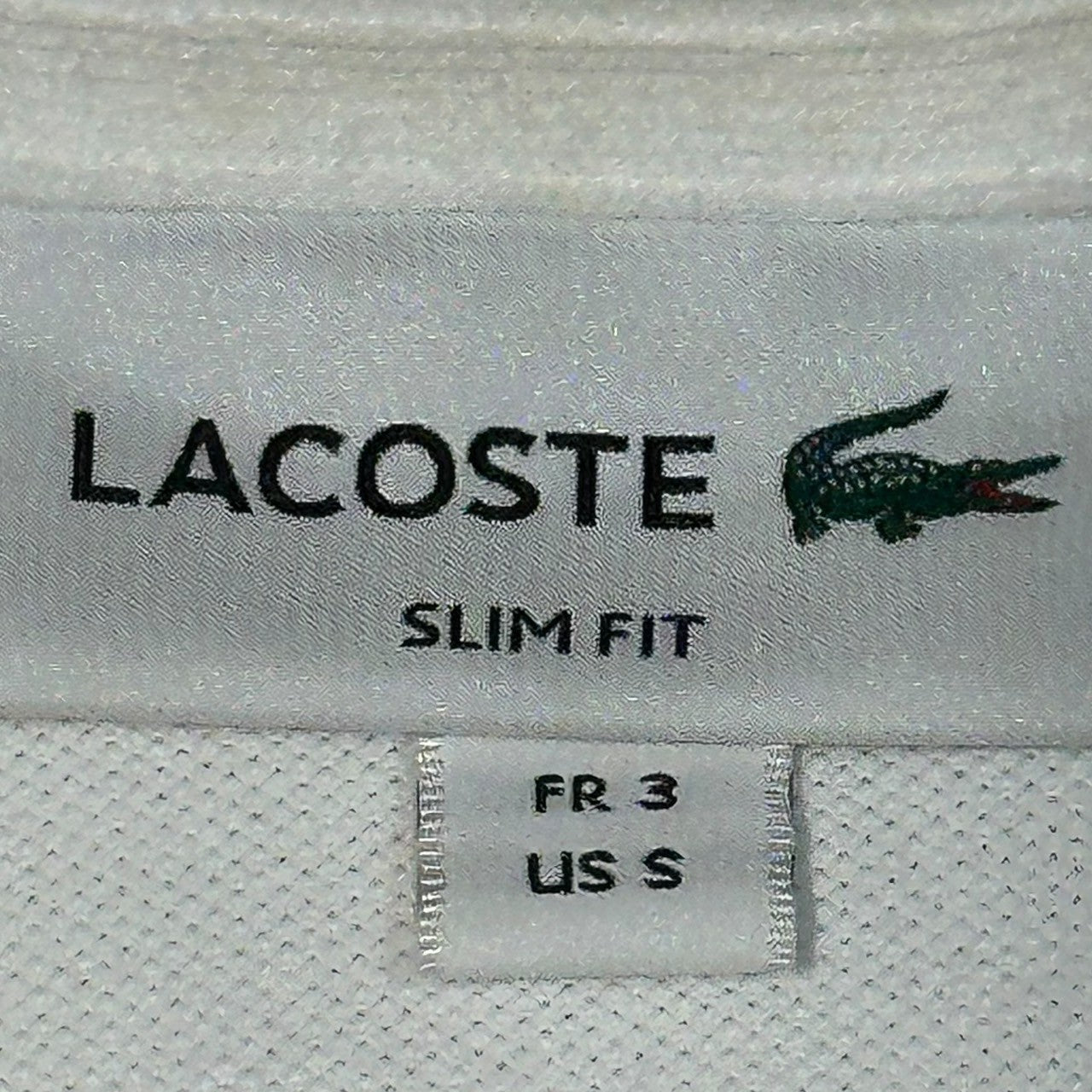LACOSTE(ラコステ) 3 logo gold embroidered short-sleeved polo shirt 3連 ロゴ ゴールド 刺繍 半袖 ポロシャツ PH4858 US S(JP M程度) ホワイト