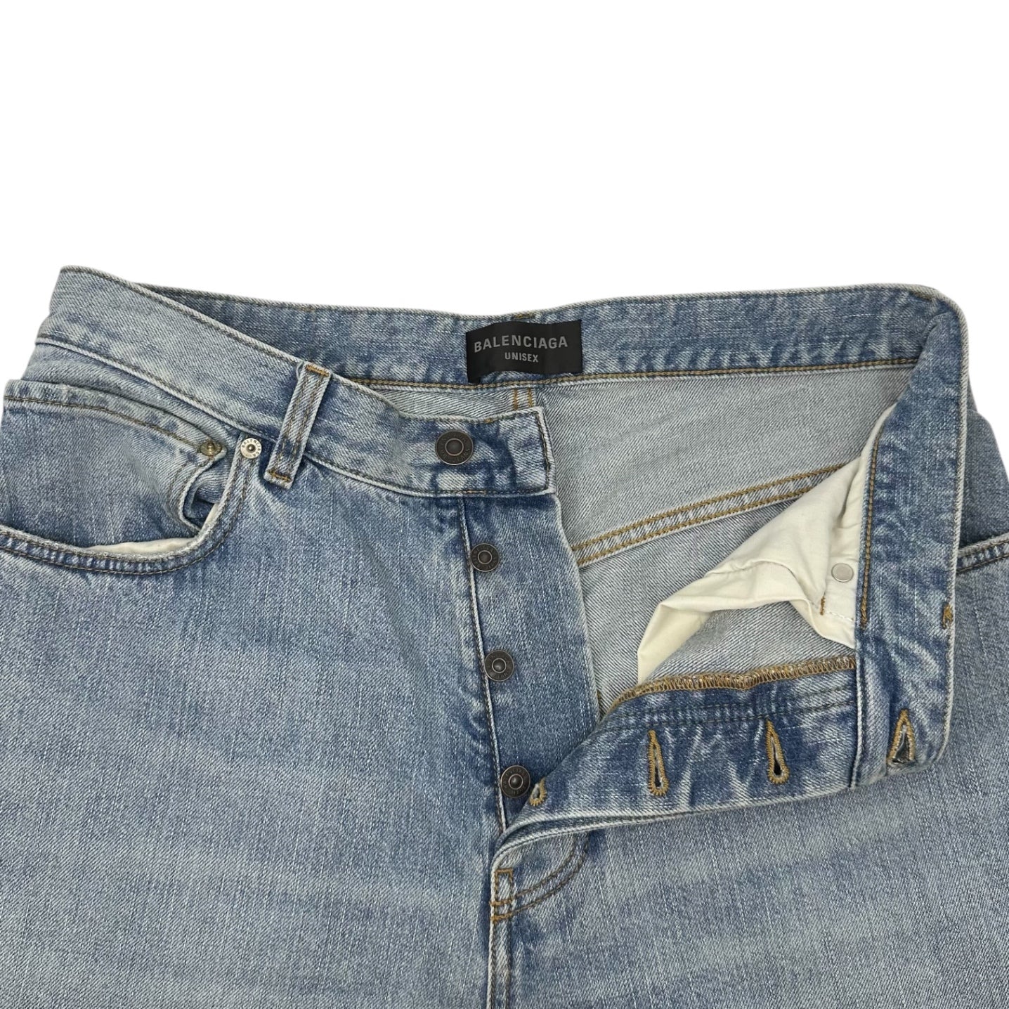 BALENCIAGA(バレンシアガ) 24SS Baggy Pants ウォッシュ加工 バギー デニム パンツ 745213 XS ライトインディゴ ワイド