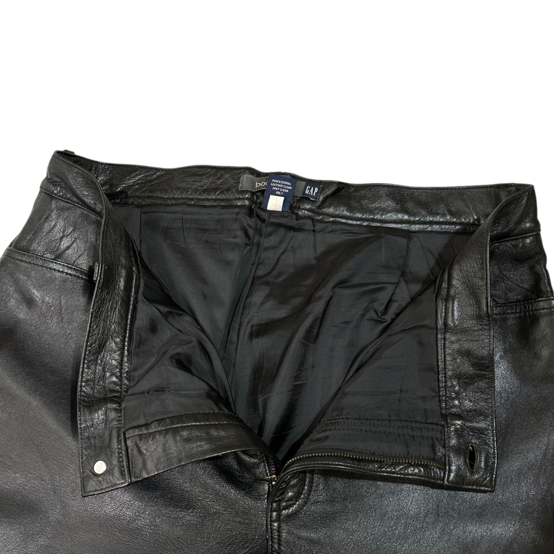 OLD GAP(オールドギャップ) 00's Boot cut cowhide leather pants ブーツカット カウハイド レザー パンツ 18(XL程度) ブラック