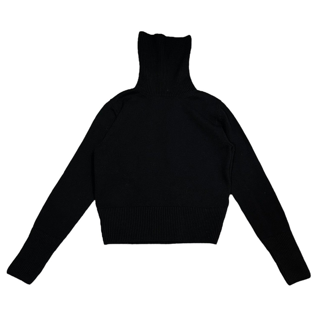 cruciani(クルチアーニ) Turtleneck Short Length Wool Knit タートルネック ショート丈 ウール ニット 42(L程度) ブラック イタリア製