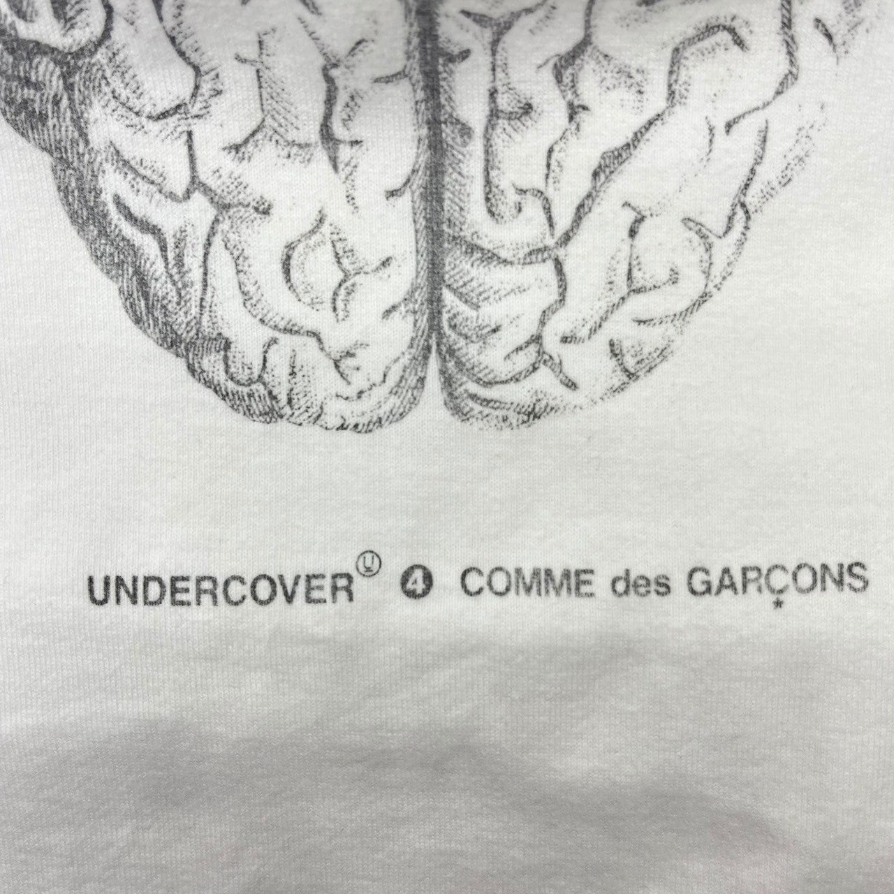 UNDERCOVERISM×COMME des GARCONS(アンダーカバーイズム×コムデギャルソン) Collaboration brain print T-shirt コラボ 脳みそ プリント Tシャツ アーカイヴ 2(M) ホワイト×ブラック