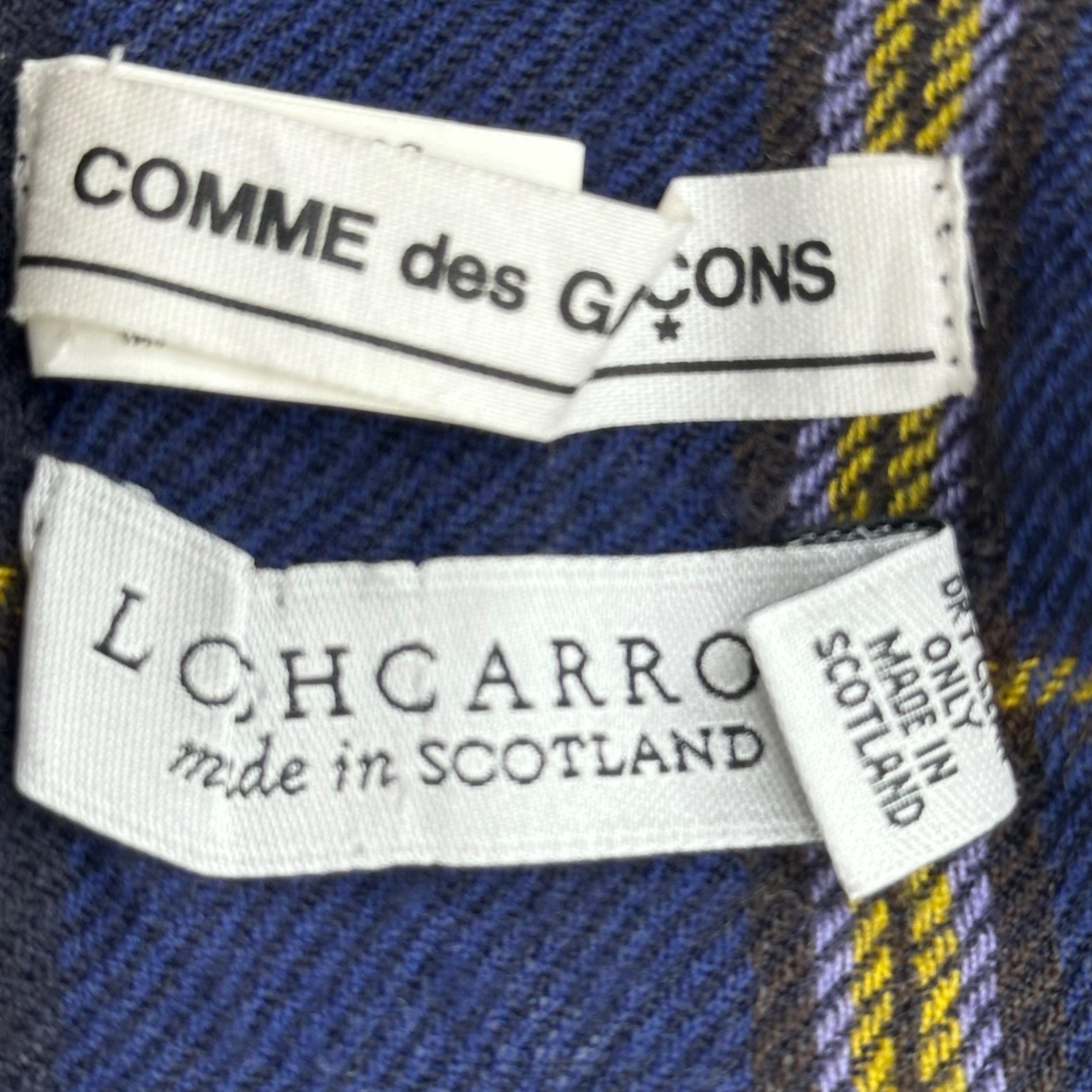 COMME des GARCONS(コムデギャルソン) "LOCHCARRON" Tartan Check Wool Stole タータン チェック ウール ストール OJ-K008 ブルー×イエロー LOCHCARRON生地使用 マフラー