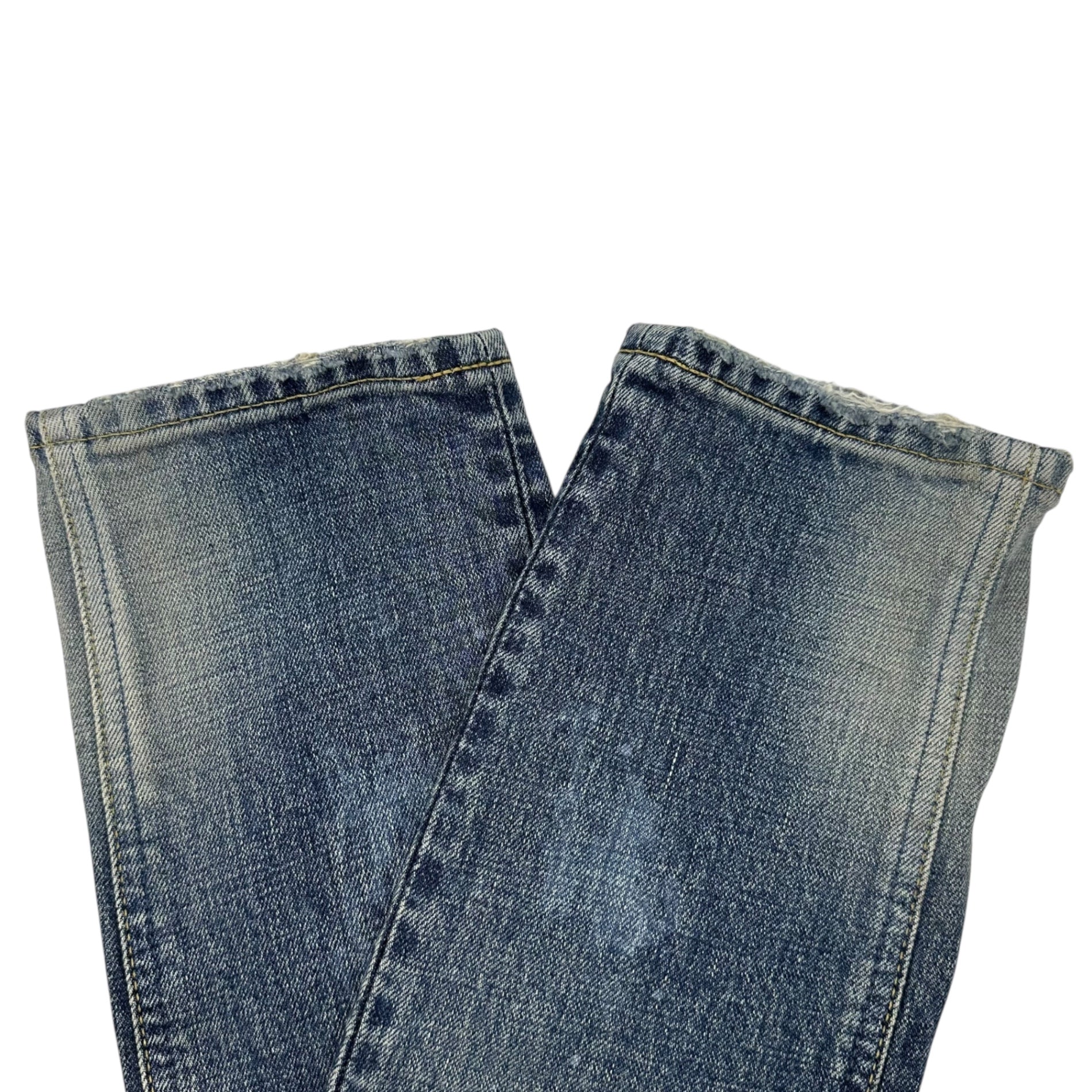 FDMTL(ファンダメンタル) Sashiko Patchwork Denim Skinny Pants 刺し子 パッチワーク デニム スキニー パンツ W28/L30 ライトインディゴ