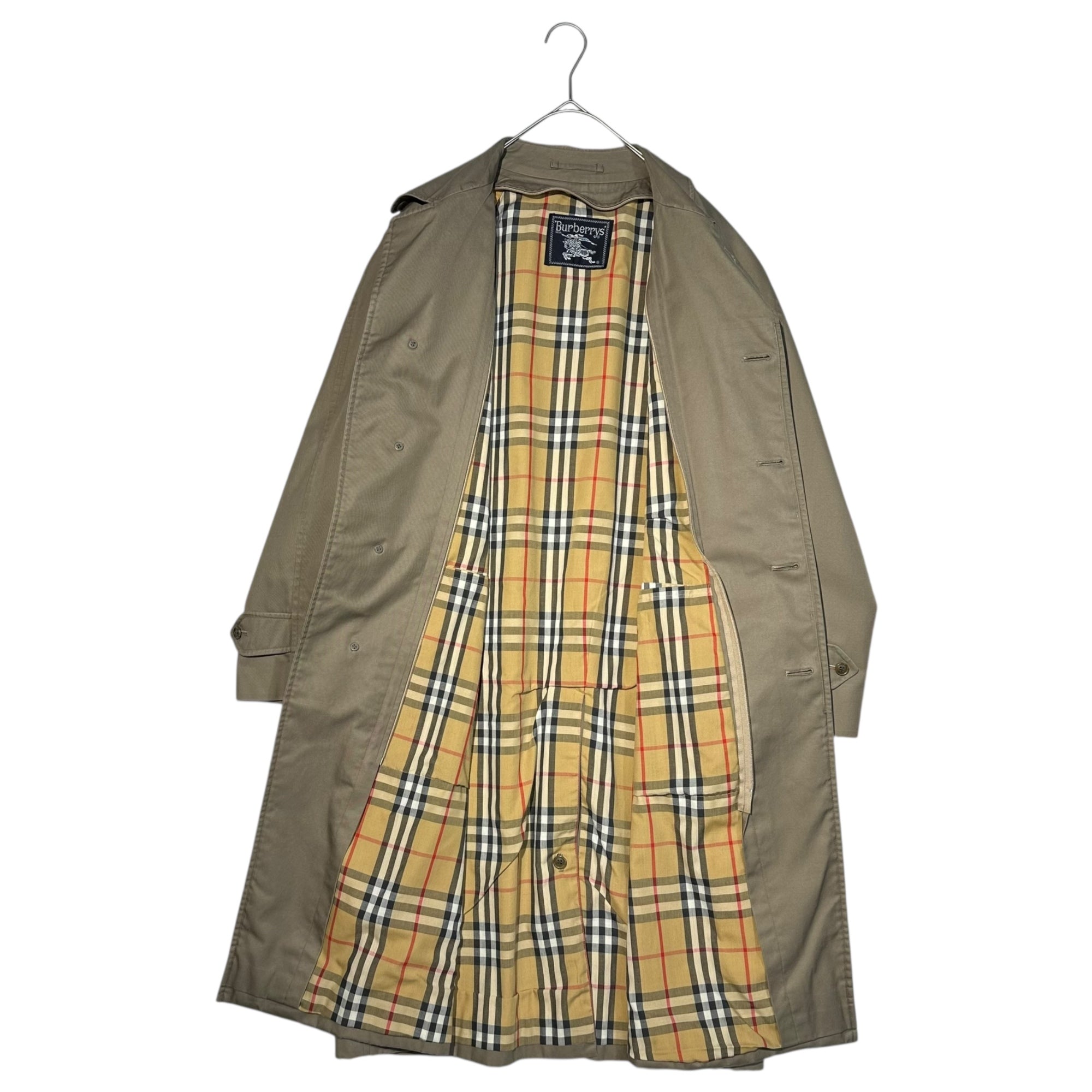 Burberry’s(バーバリーズ) 80's Nova Check Lining Stencil Collar Coat ノヴァチェック ライニング ステンカラー コート 170(ML程度) ベージュ 推定80年代 ヴィンテージ