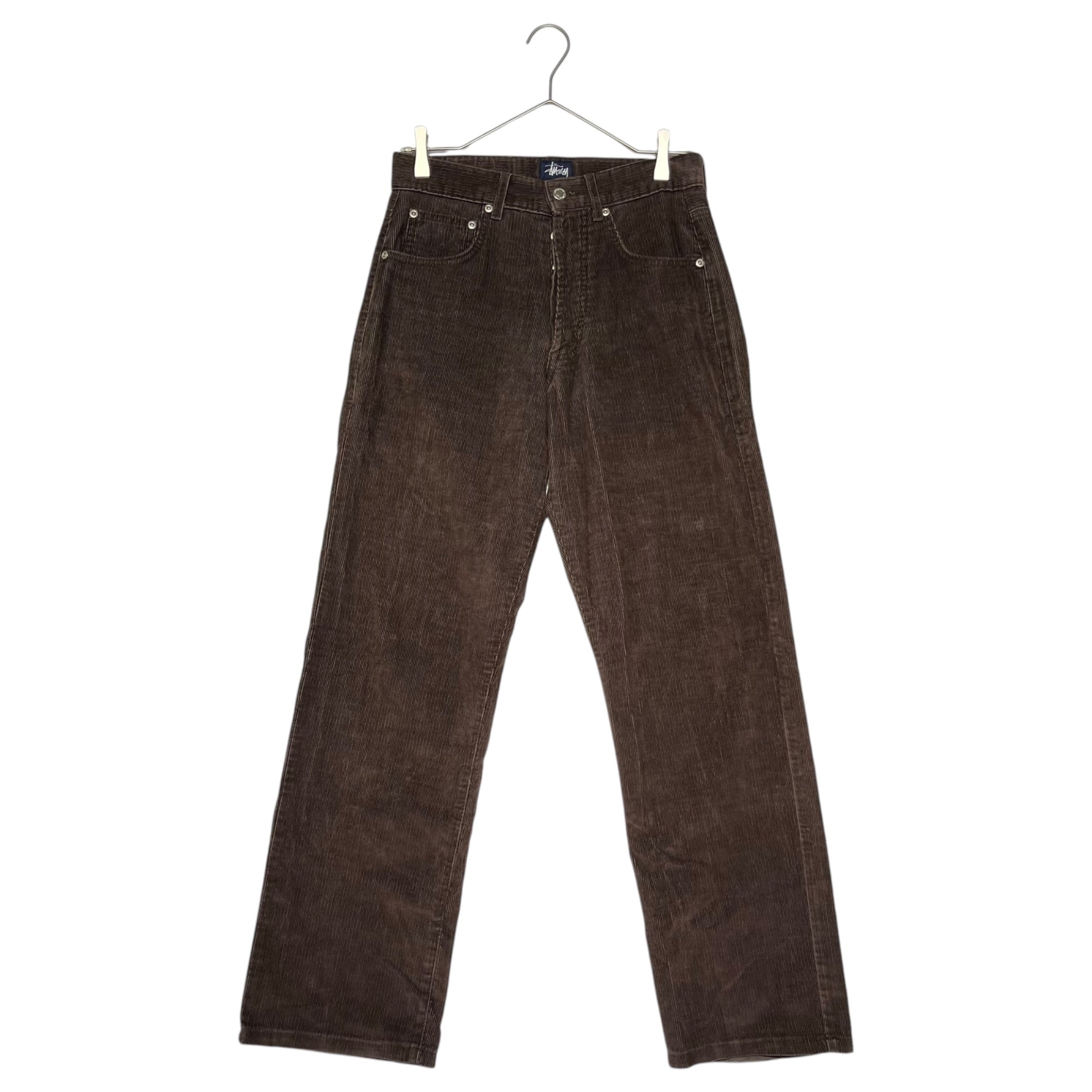 STUSSY(ステューシー) 90's ~ 00's USA made Corduroy straight pants コーデュロイ ストレート パンツ 30 ブラウン 紺タグ 90年代~ OLD