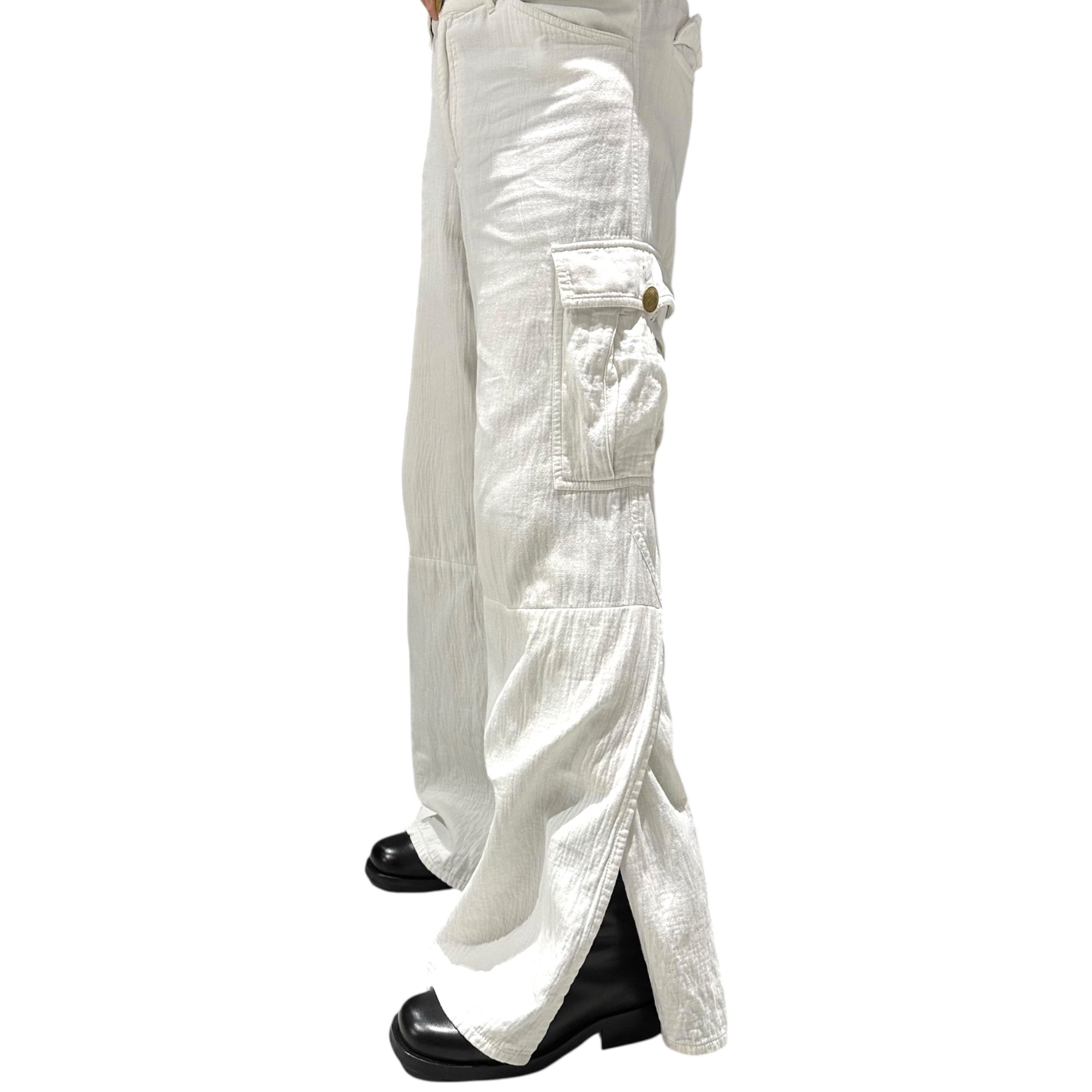 LED RECHWE(レッドリーチュエ) 00's ”Veronica” Baggy Flare Cargo Pants バギー フレア カーゴ パンツ 1 ホワイト Y2K お兄系 アーカイブ