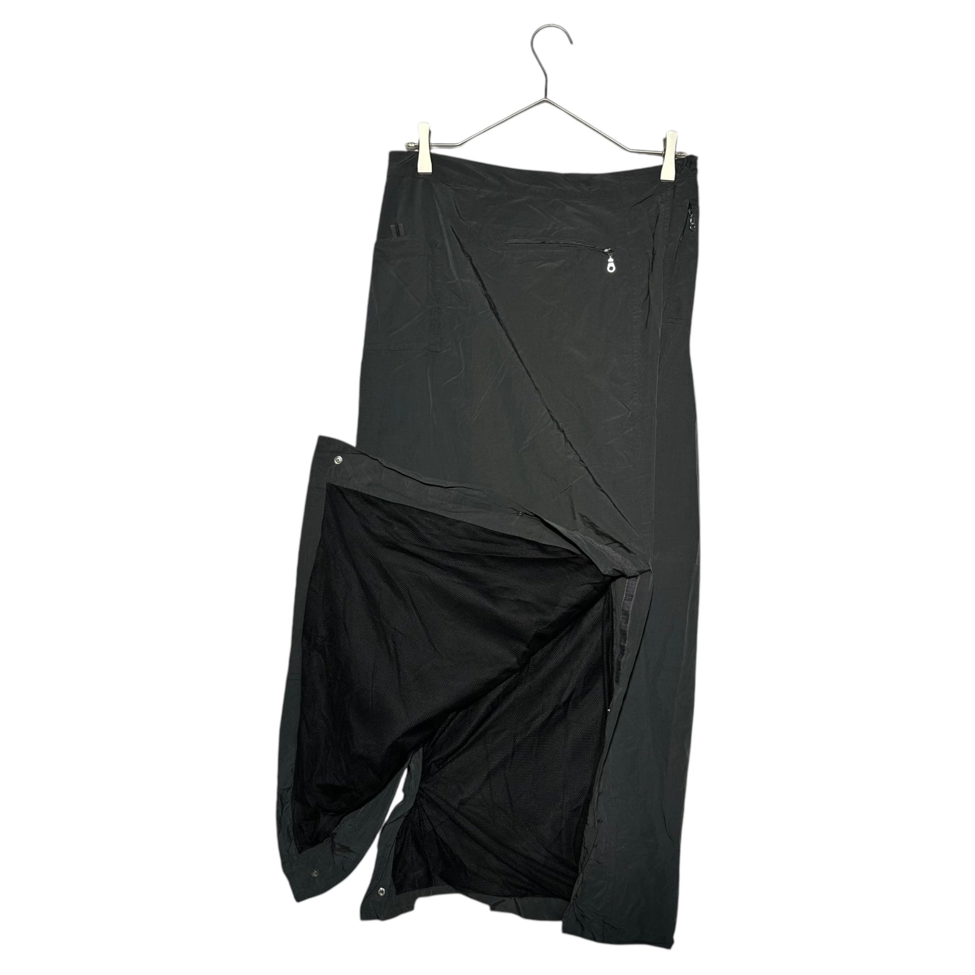 i Blues(イブルース) 00's Nylon Gimmick Slit Long Skirt ナイロン ギミック スリット ロング スカート 42(L程度) グレー