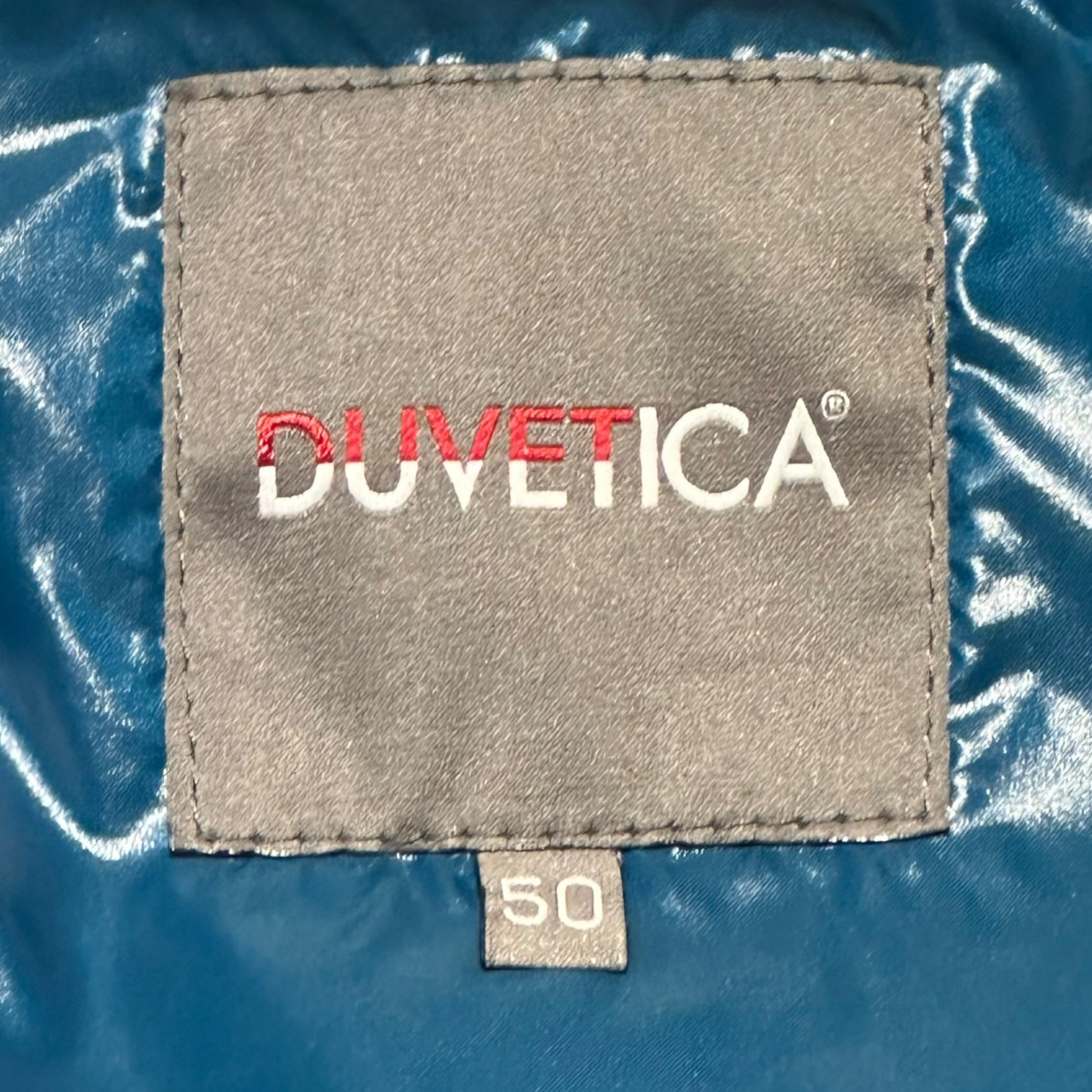 DUVETICA(デュベティカ) Lamb Leather Hooded Down Jacket ラムレザー フーデッド ダウン ジャケット U.2250.00.-1068 50(L) ブラウン×ブルー