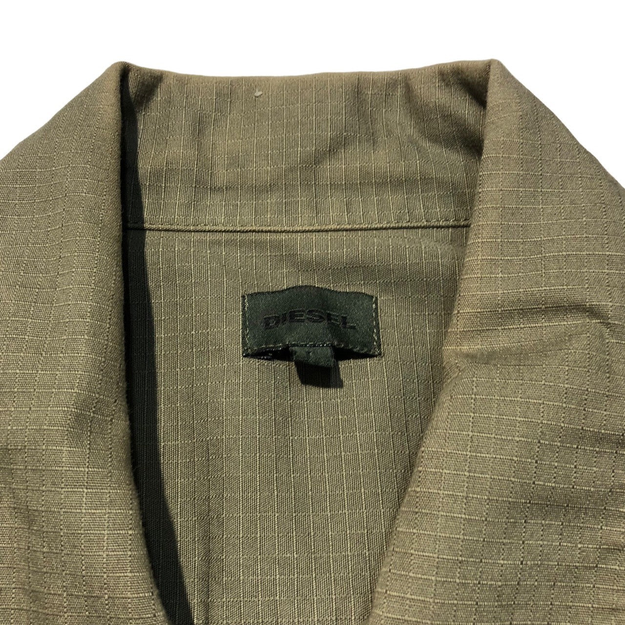 DIESEL(ディーゼル) bicolor trucker jacket バイカラー トラッカージャケット L カーキ×ベージュ