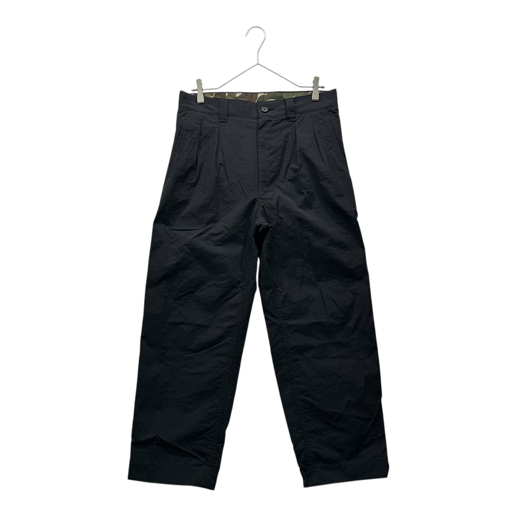 COMME des GARCONS HOMME(コムデギャルソンオム) 22SS 2-Tuck Nylon Oxford Pants ツータック ナイロン オックス パンツ HI-P007 XS ブラック AD2021