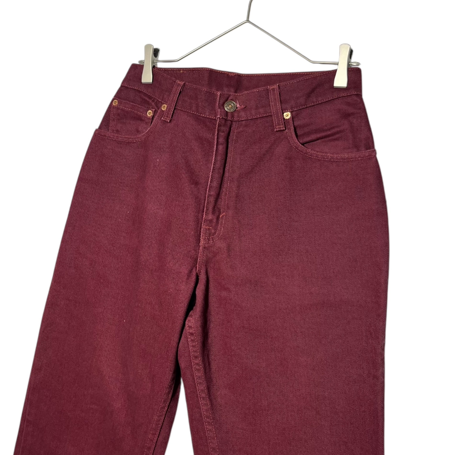 Levi's(リーバイス) 90's 550 先染め テーパード カラー デニム パンツ 15551-4390 10 REG.M ワインレッド