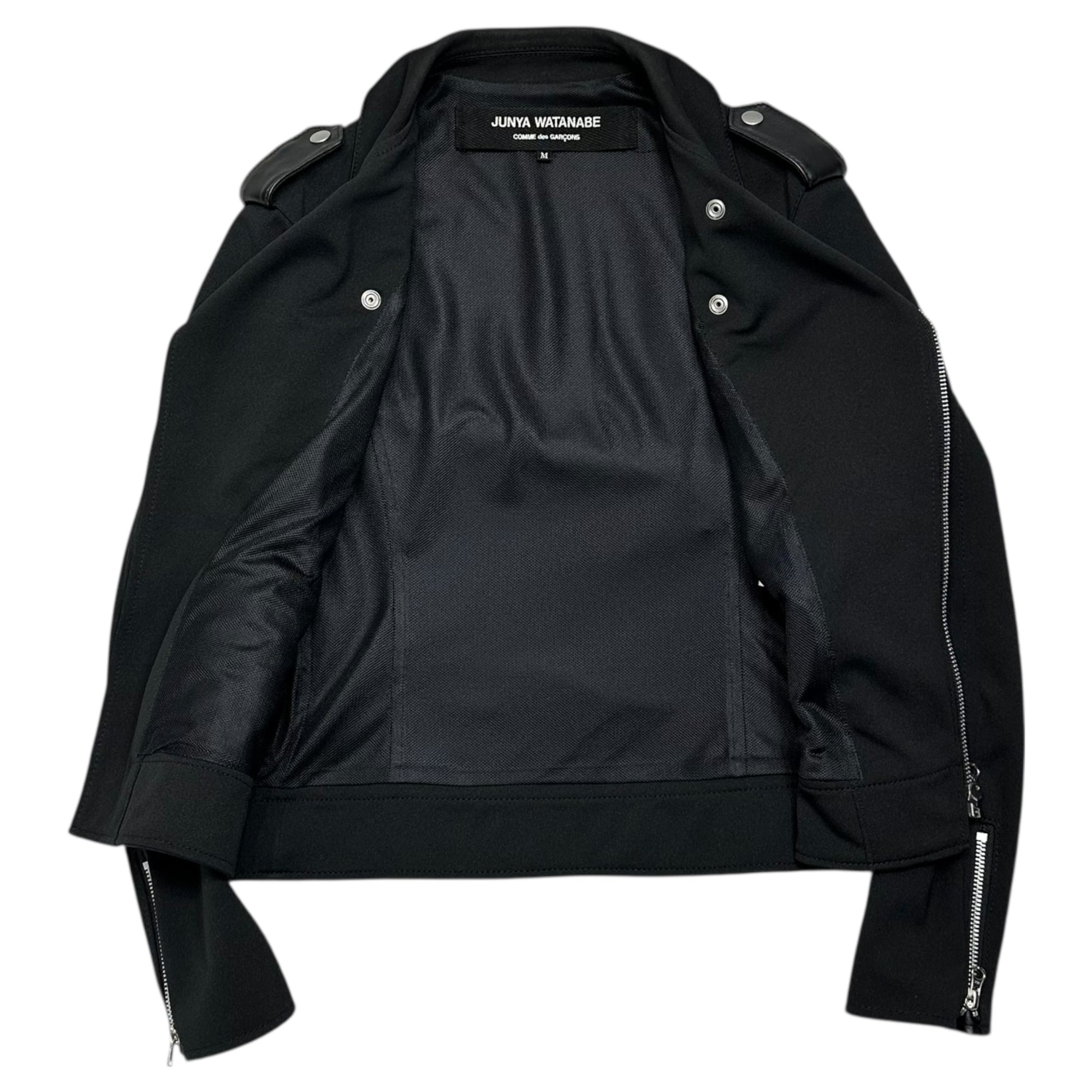 COMME des GARCONS JUNYA WATANABE(コムデギャルソンジュンヤワタナベ) 10SS Ester Double Rider Jacket エステル ダブル ライダース ジャケット JE-J071 M ブラック AD2009 ポリウレタンコーティング箇所は今後劣化の可能性があります
