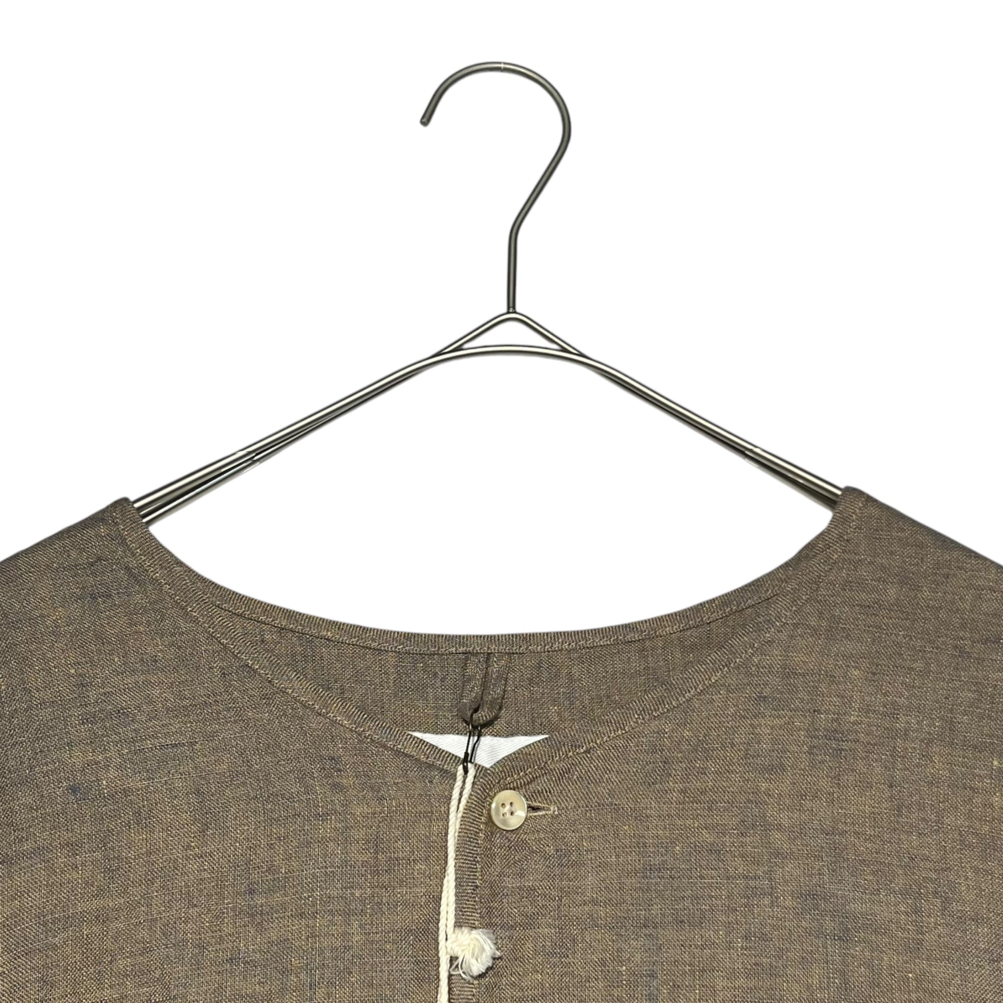 ts(s)(ティーエスエス) 22SS Henley neck kaftan shirt ヘンリー ネック カフタン シャツ TT46ES02 2 ベージュ プルオーバー リネン ロング サイドスリット