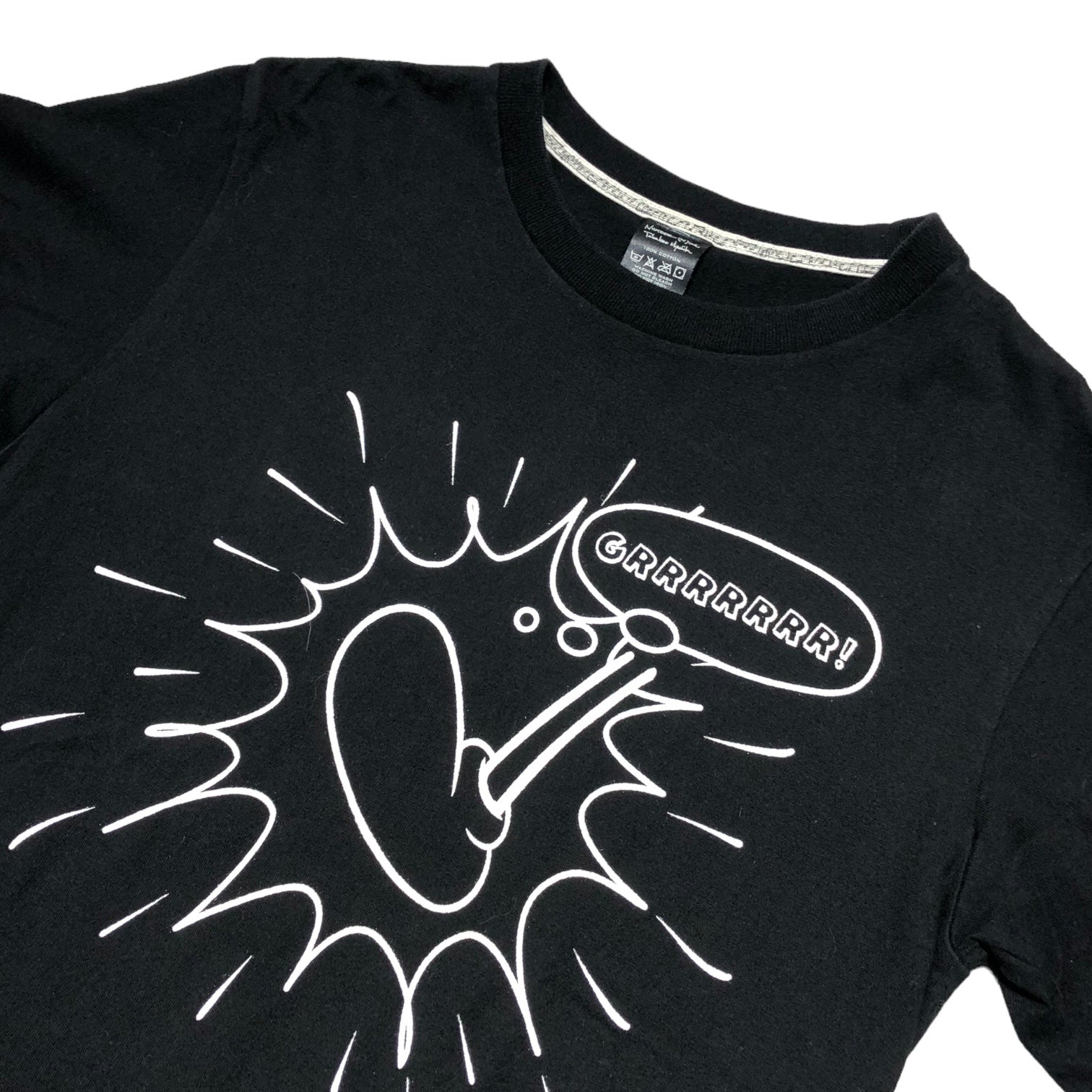 NUMBER (N)INE(ナンバーナイン) 08AW PORTLAND期 character footprint t-shirt キャラクター フットプリントTシャツ ポートランド期 2(S) ブラック×ホワイト