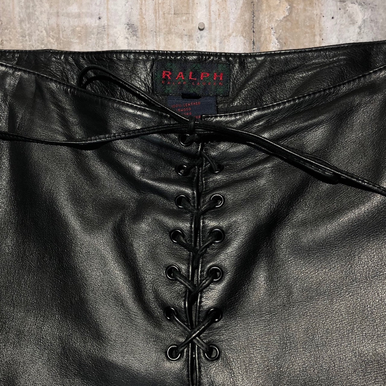 RALPH LAUREN(ラルフローレン) 90'sレザーパンツ 10(メンズLサイズ程度) ブラック