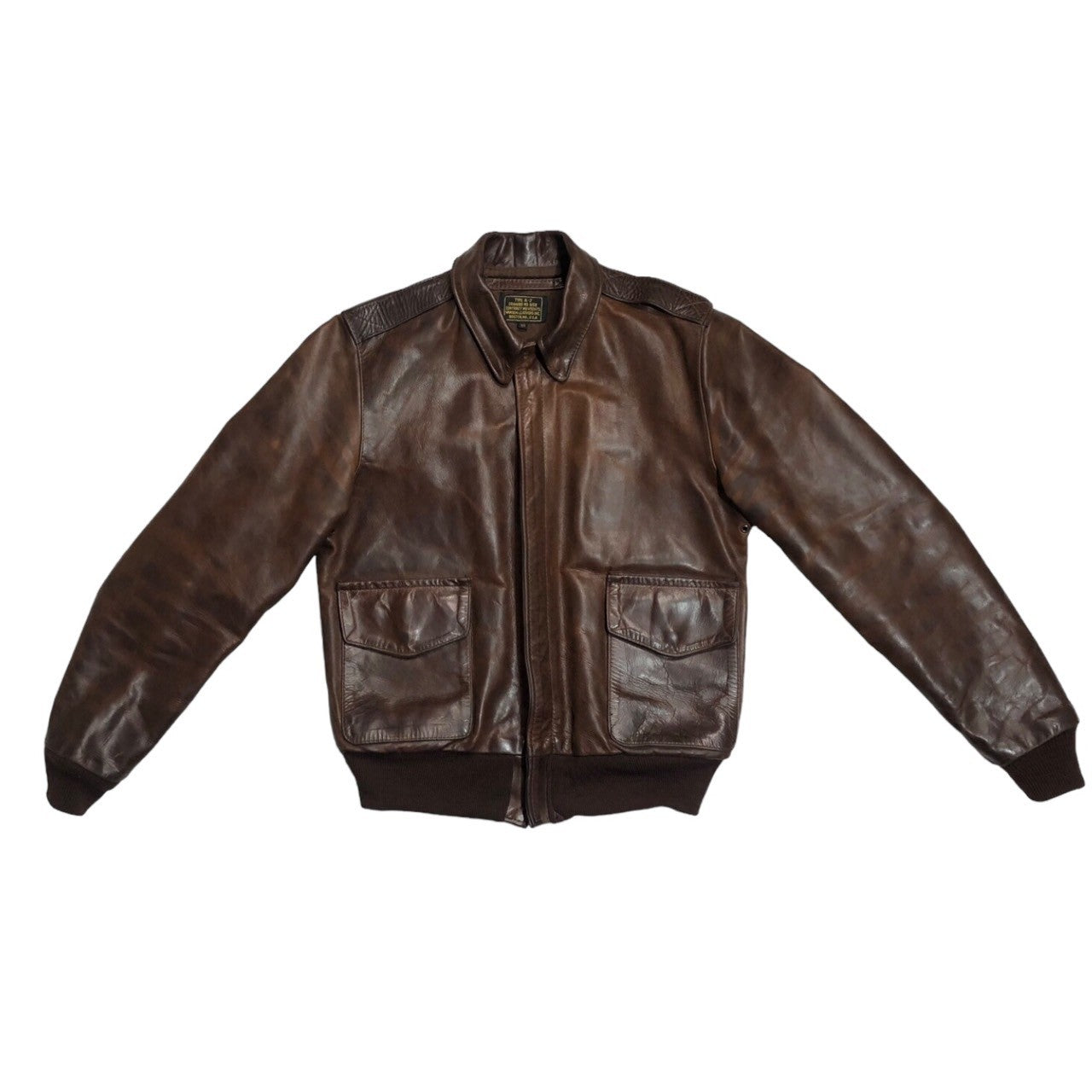 VANSON(バンソン) A-2 flight jacket フライト ジャケット レザー ミリタリー 6158 38(M程度) ブラウン