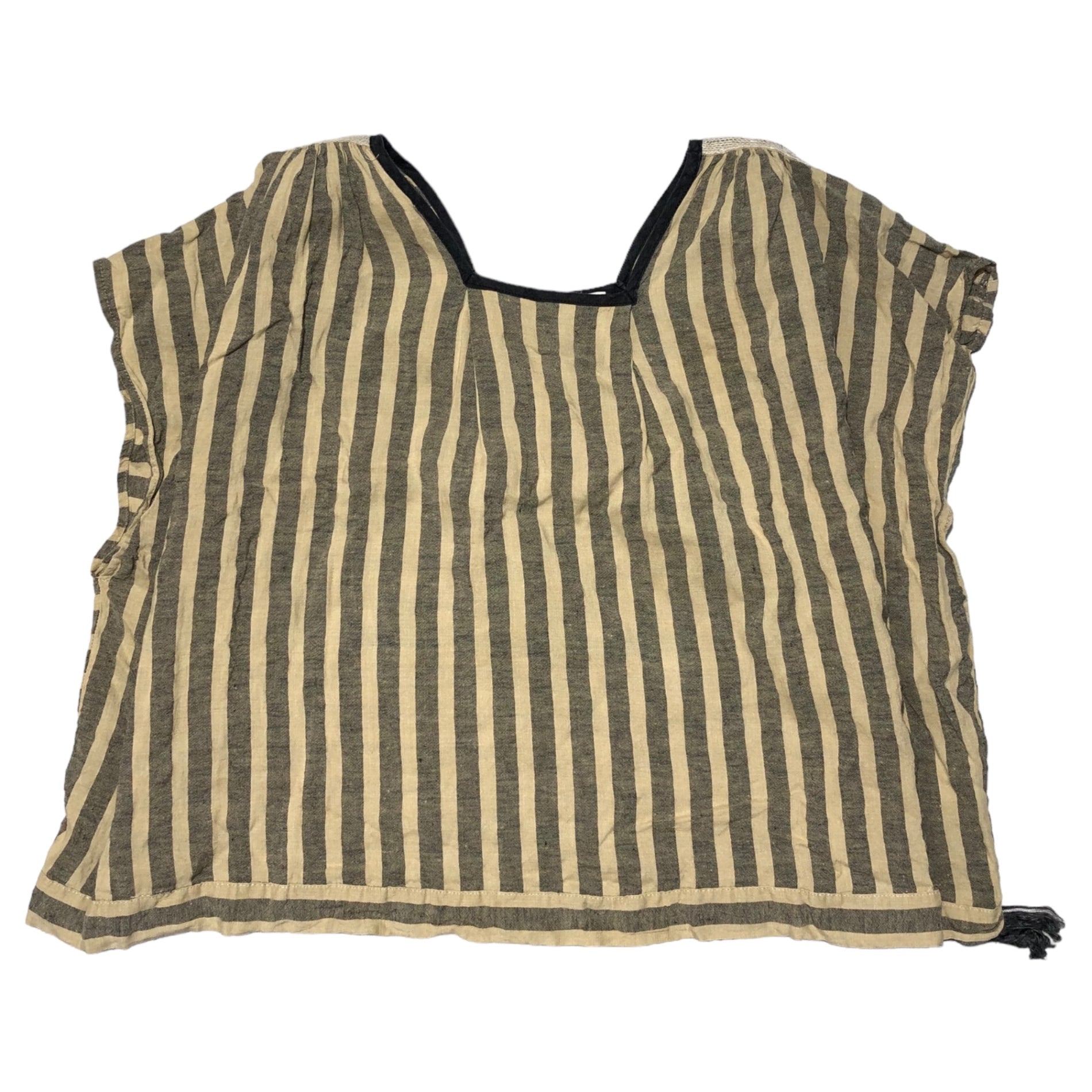 Tabrik(タブリク) sleeveless striped linen blouse スリーブレス ストライプ リネン ブラウス FREE ベージュ×ブラック