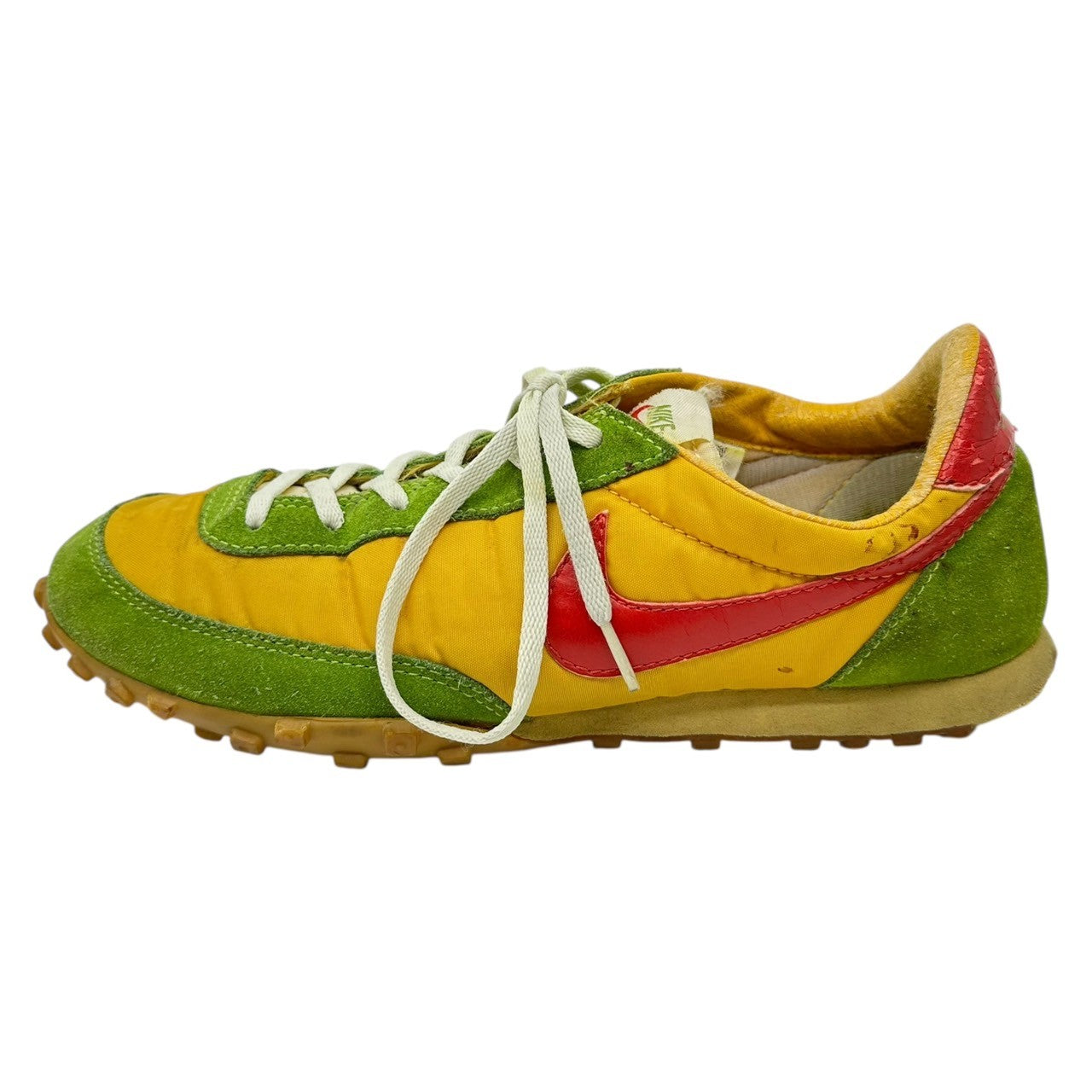 COMME des GARCONS JUNYA WATANABE MAN × NIKE(コムデギャルソンジュンヤワタナベマン × ナイキ) 02SS WAFFLE RACER LOW CUT SNEAKER ワッフルレーサー ローカット スニーカー 306695-761 WI-K112 29cm イエロー×グリーン×レッド ジュンヤマン初期 稀少品 ソール劣化有