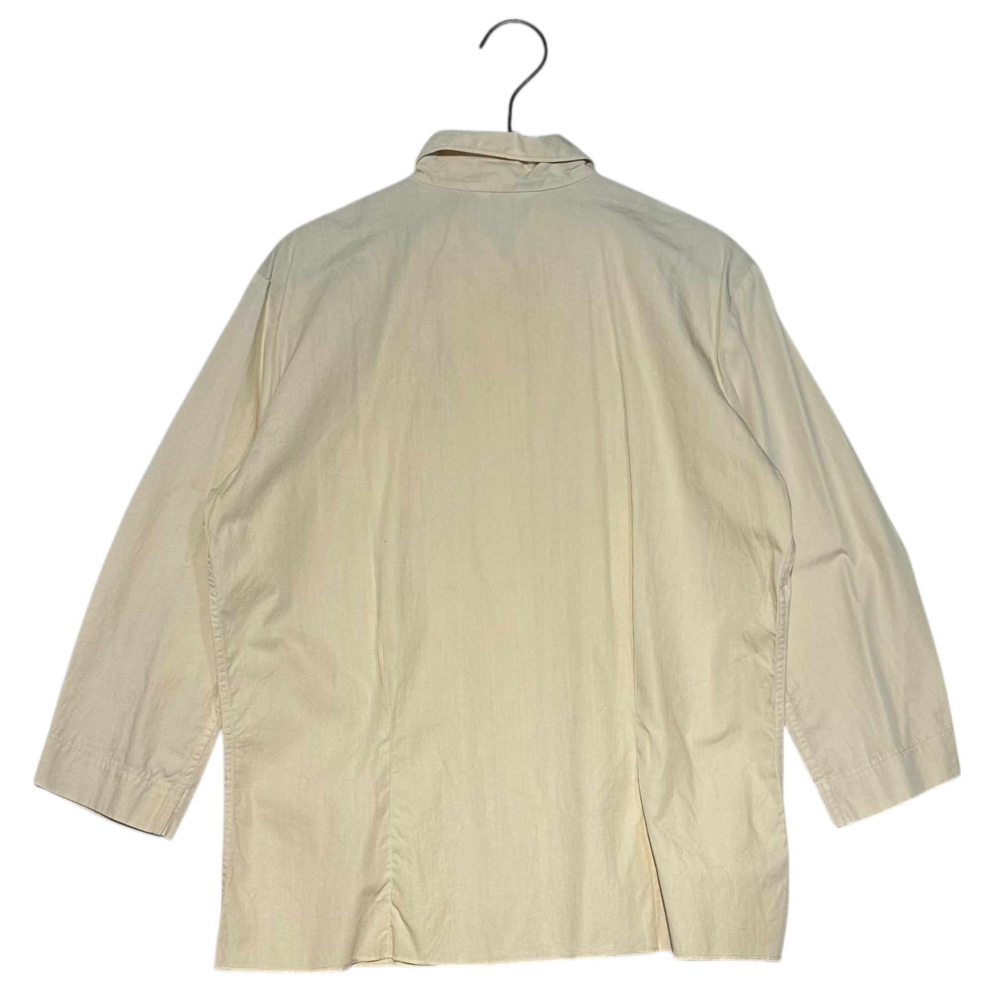 VINTAGE(ヴィンテージ) 60's~ center design long sleeve shirt センターデザイン長袖シャツ M~L程度 ベージュ×ブラウン