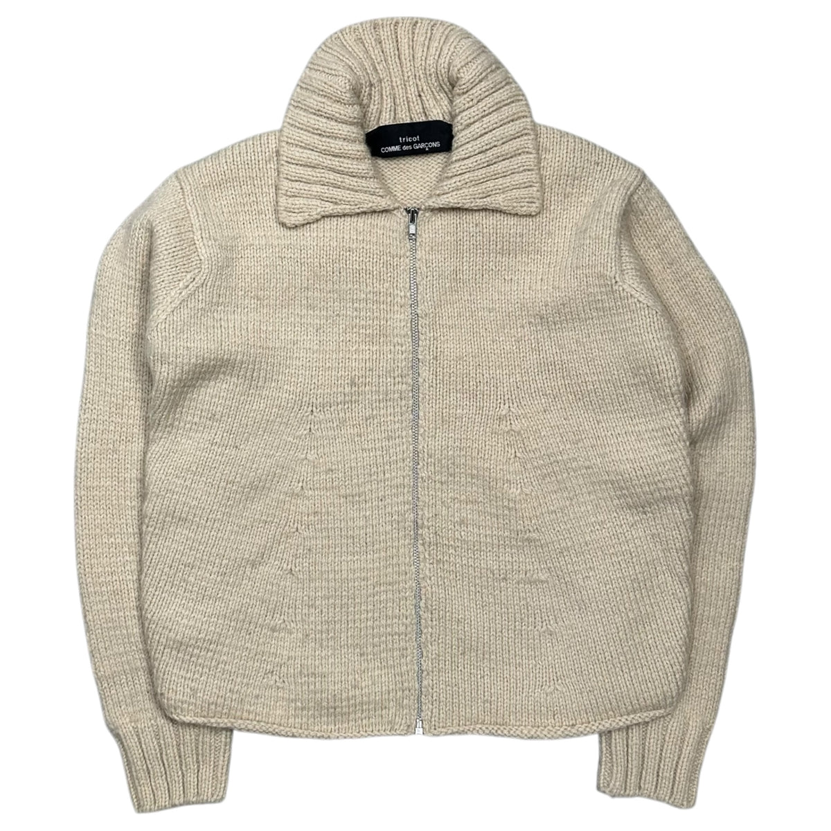 tricot COMME des GARCONS(トリココムデギャルソン) 1999AW Short-Length Collared Zip-Up Knit ショート レングス 襟 付き ジップ アップ ニット TN-040330 FREE アイボリー AD1999 90s アーカイブ