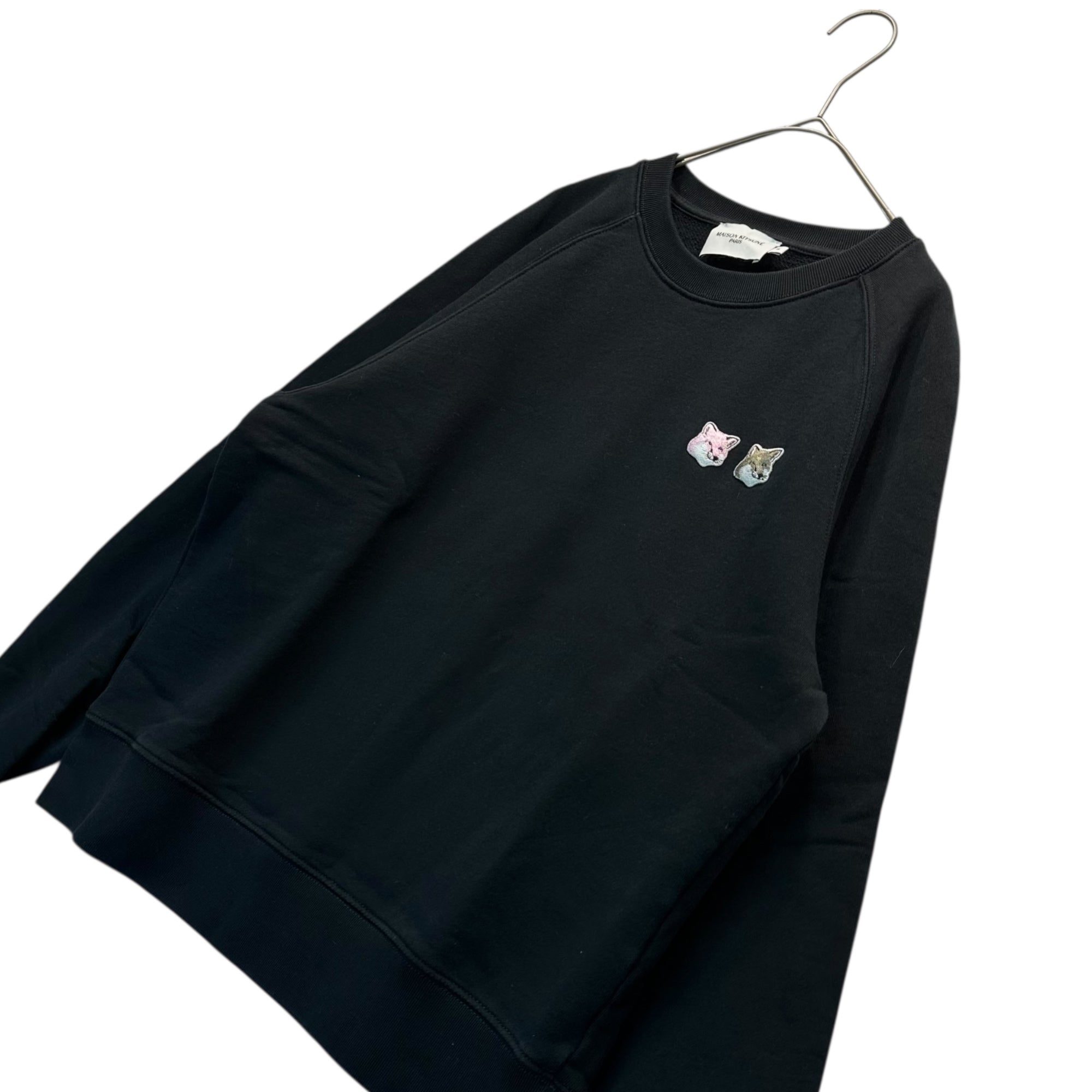 Maison Kitsune(メゾンキツネ) Double-Face Logo Crewneck Sweatshirt ダブルフェイス ロゴ クルーネック スウェット JW00333KM0001 M ブラック