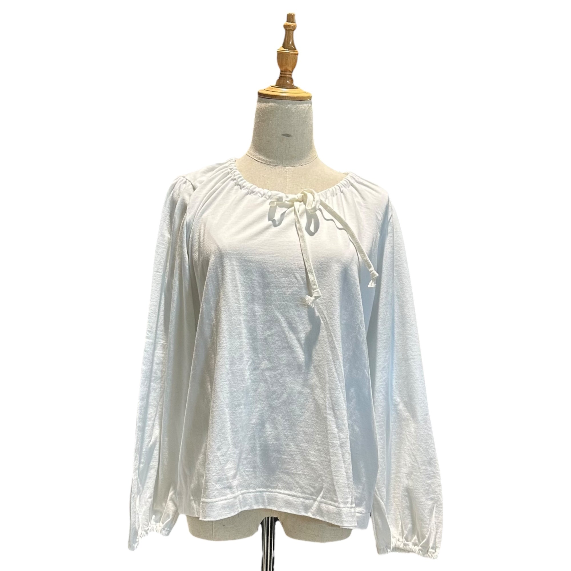 COMME des GARCONS COMME des GARCONS(コムデギャルソンコムデギャルソン) 23SS Front Ribbon Neck L/S Knit Top フロントリボン ネック 長袖 カットソー RK-T006 S ホワイト AD2022
