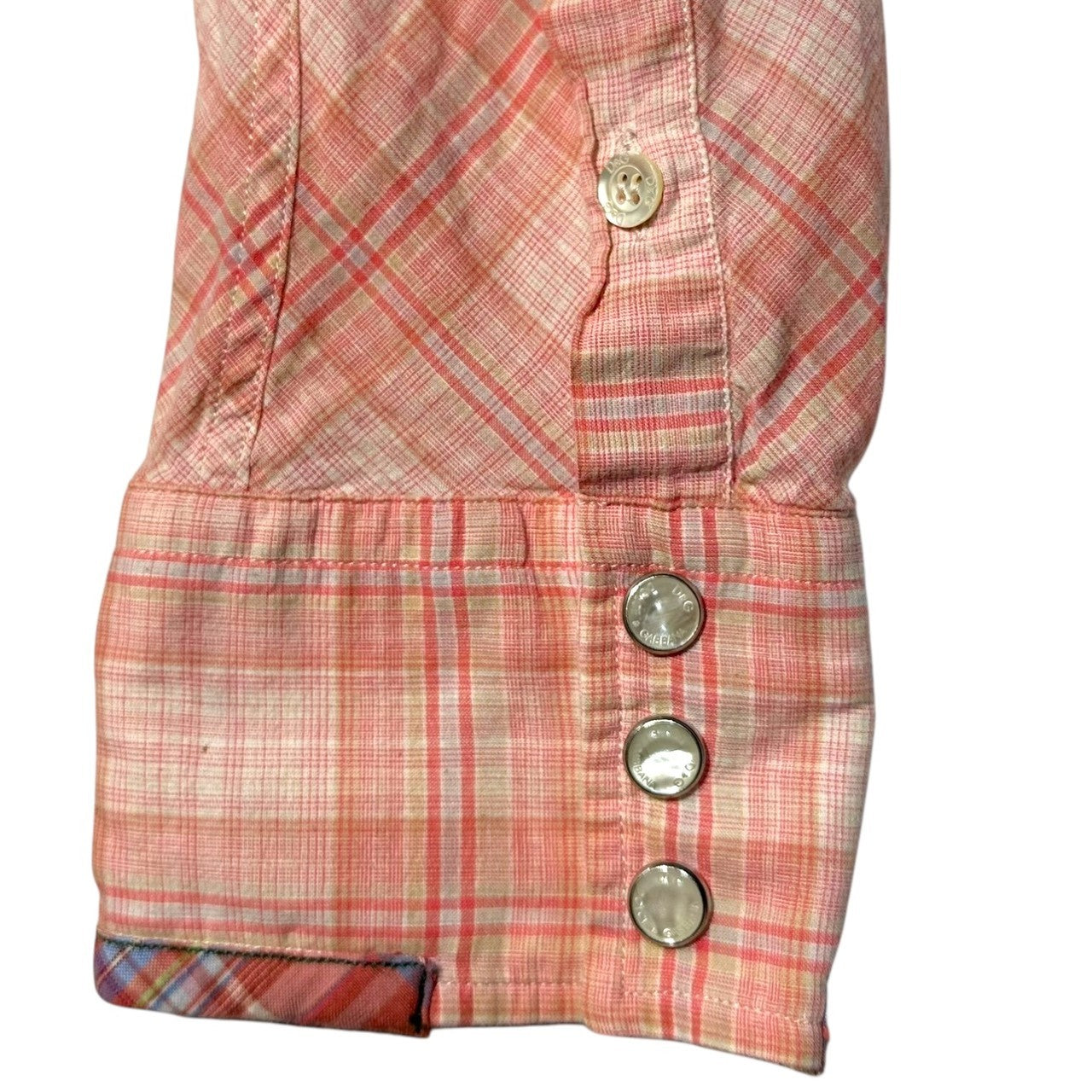 D&G(ディー&ジードルガバドルチェ&ガッバーナ) Western Check Shirt ウエスタン チェック シャツ RS0028/ST055 50(L) ピンク