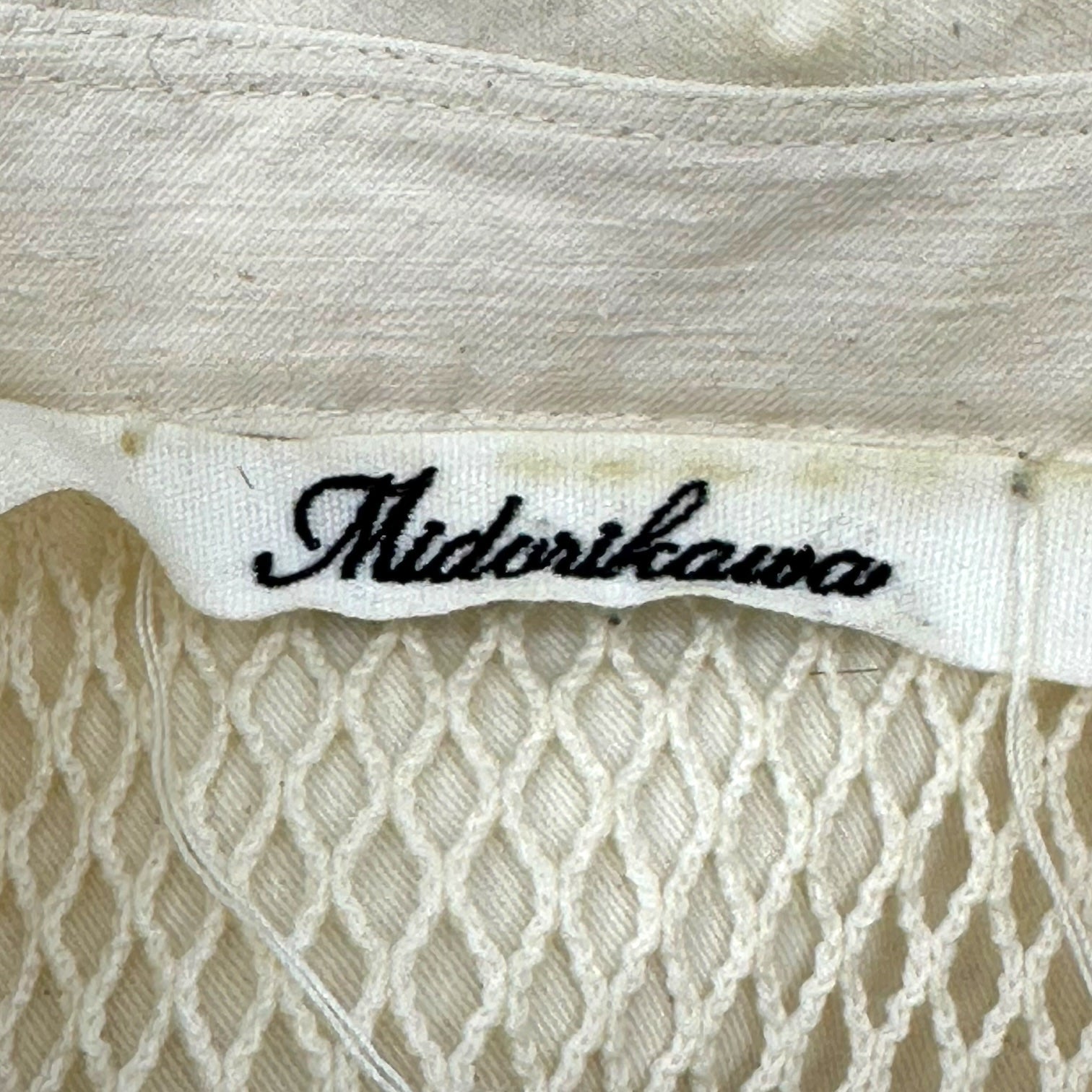 Midorikawa(ミドリカワ) 23SS Mesh layered drawcord organic shirt メッシュ レイヤード ドローコード オーガニック コットン シャツ MID23SS-SH03 FREE アイボリー