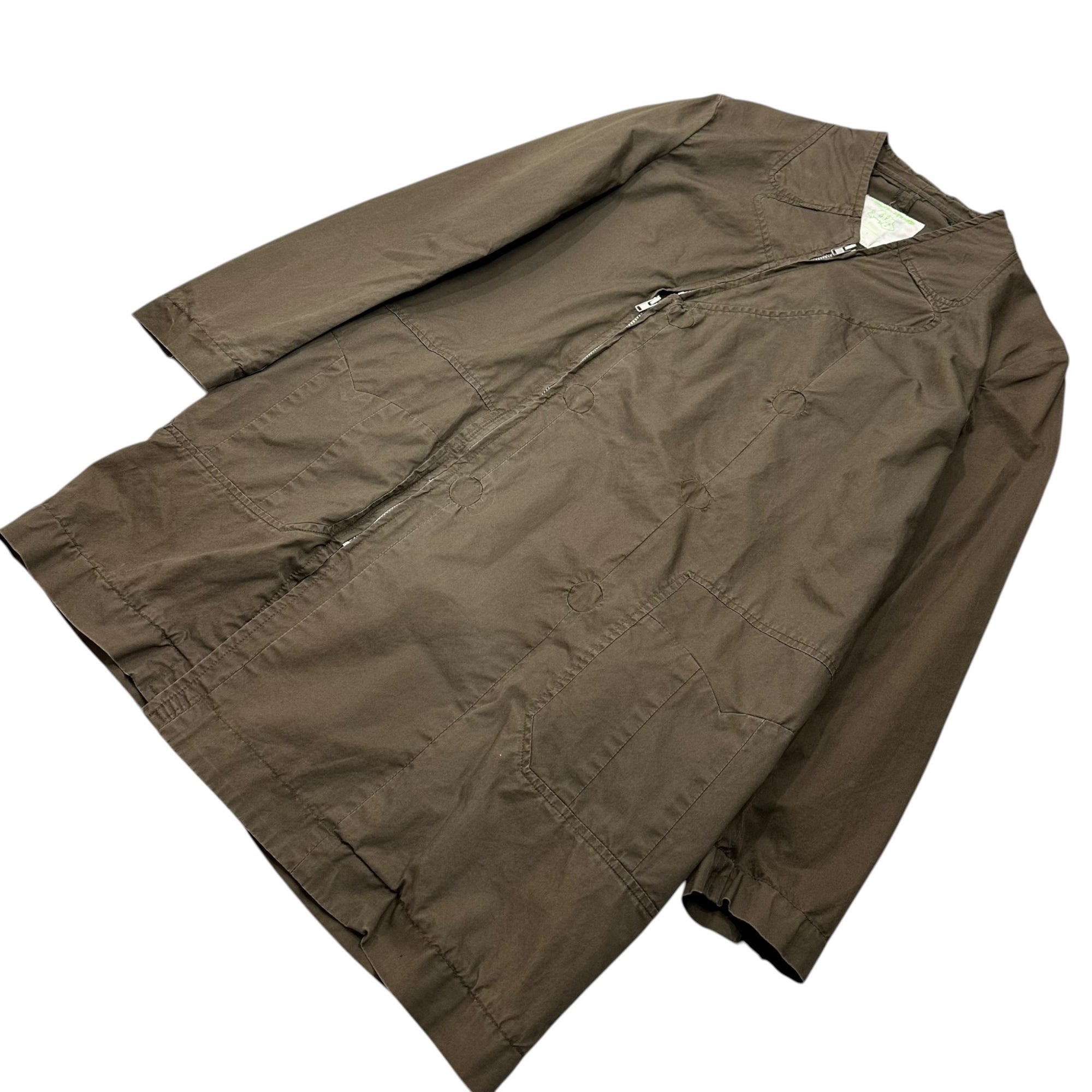 UNDERCOVER(アンダーカバー) 01SS CHAOTIC DISCORD Diagonal-zip cotton shirt 斜めジップ コットン シャツ Z1-2 M オリーブ 00's