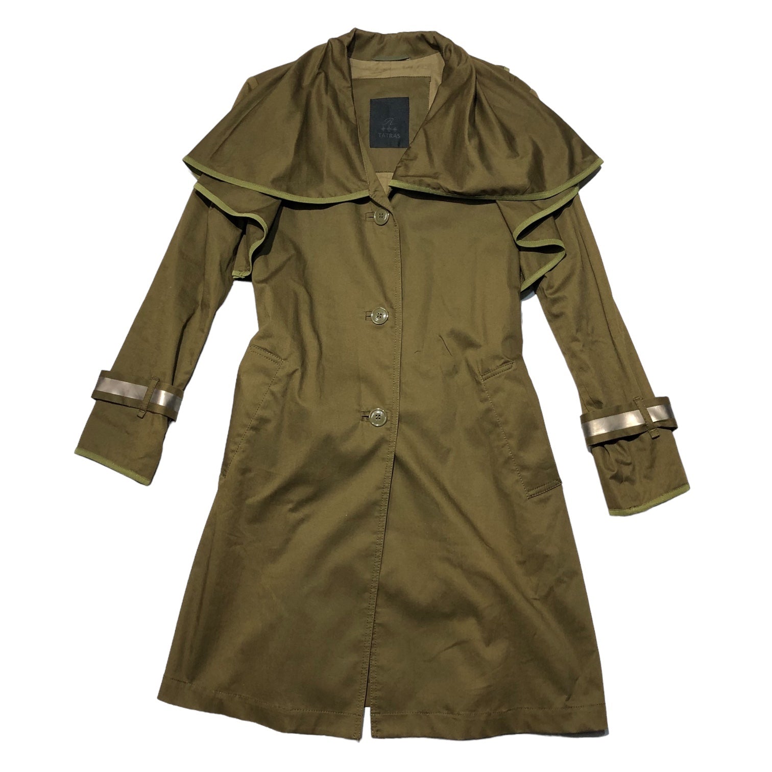 TATRAS(タトラス) R line elizabeth collar trench coat Rライン エリザベスカラー トレンチコート  LTL17S4130 03(L程度) カーキ ビッグカラー 高級ライン