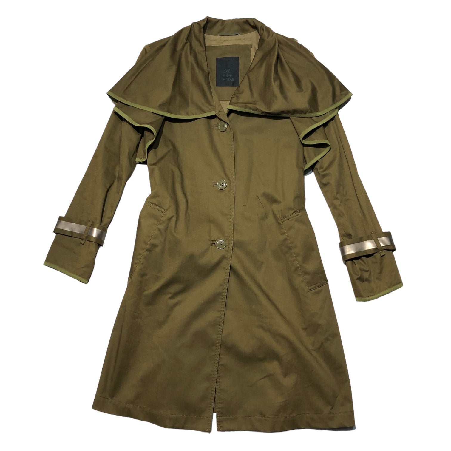 TATRAS(タトラス) R line elizabeth collar trench coat Rライン エリザベスカラー トレンチコート LTL17S4130 03(L程度) カーキ ビッグカラー 高級ライン