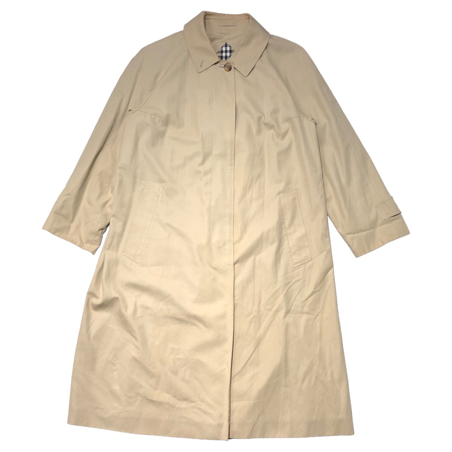 BURBERRY LONDON(バーバリーロンドン) Nova Check Lining Stainless Steel Collar Coat ノヴァチェック ライニング ステンカラー コート FRB01-019 46(XXL程度) ベージュ