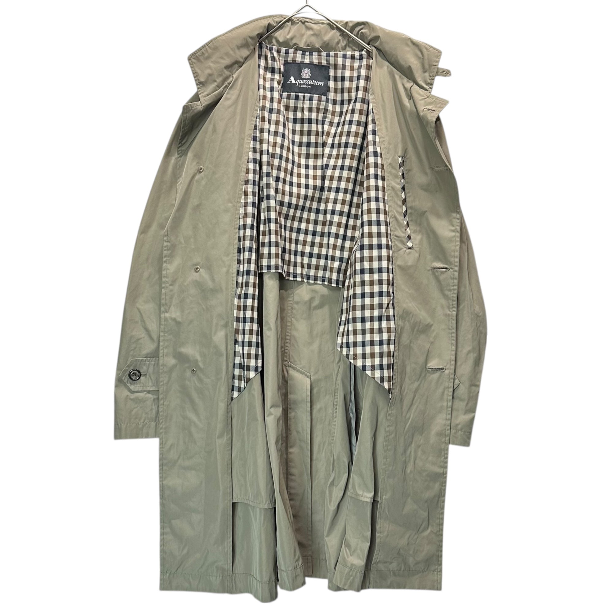 Aquascutum(アクアスキュータム) Trench Design Hooded Raincoat トレンチ デザイン フード収納 レインコート 2207251004-83 38(M程度) カーキ