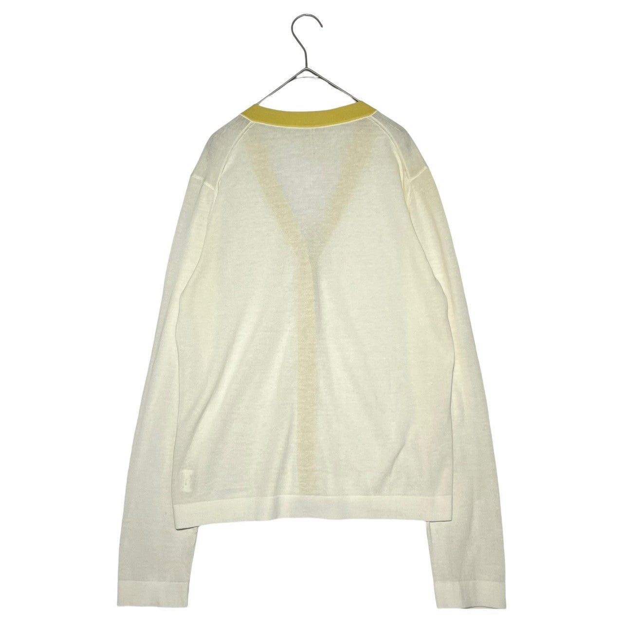 HERMES(エルメス) BY MARGIELA bicolor cardigan マルジェラ期 バイカラー コットン カーディガン ME ホワイト×イエロー