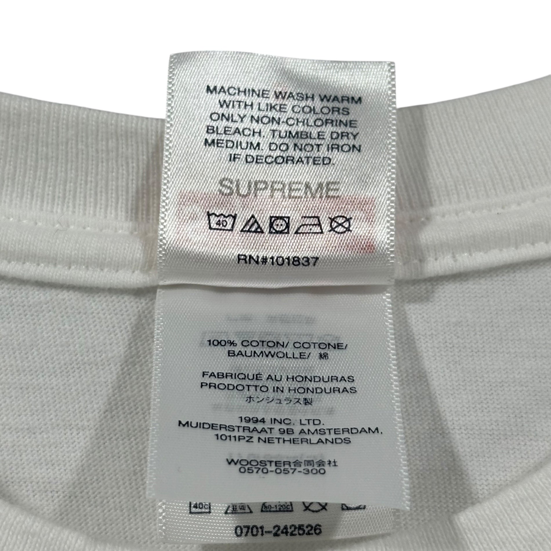 SUPREME(シュプリーム) 2025SS Hardcore Tee ハードコア Tシャツ S ホワイト カモフラ ロゴ