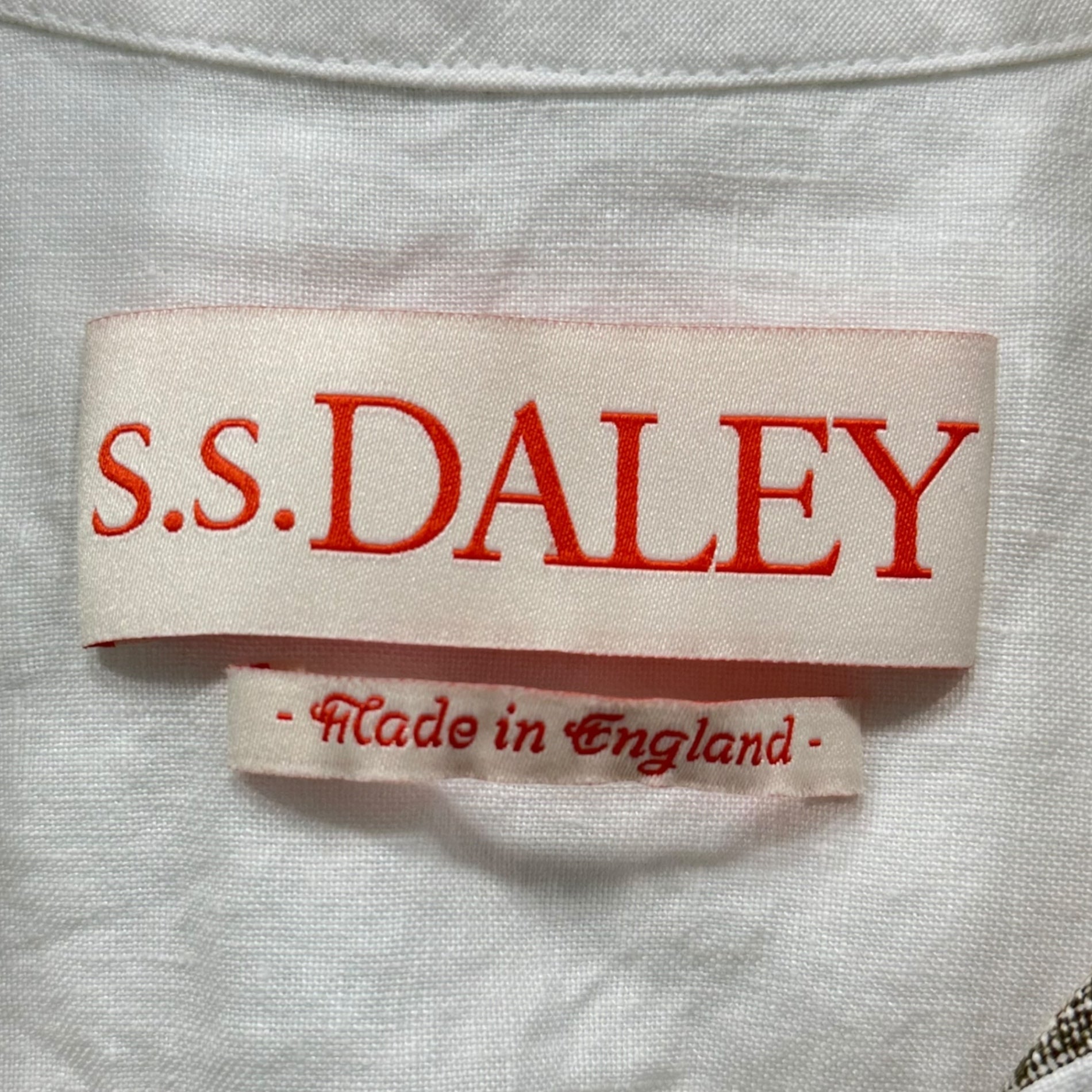 S.S.DALEY(エスエスデイリー) Front Painting Design L/S Open-Collar Shirt Jacket フロント 絵画 デザイン 長袖 オープンカラー シャツ ジャケット XS ホワイト×ブラウン UK MADE ドーバーストリートマーケット取扱