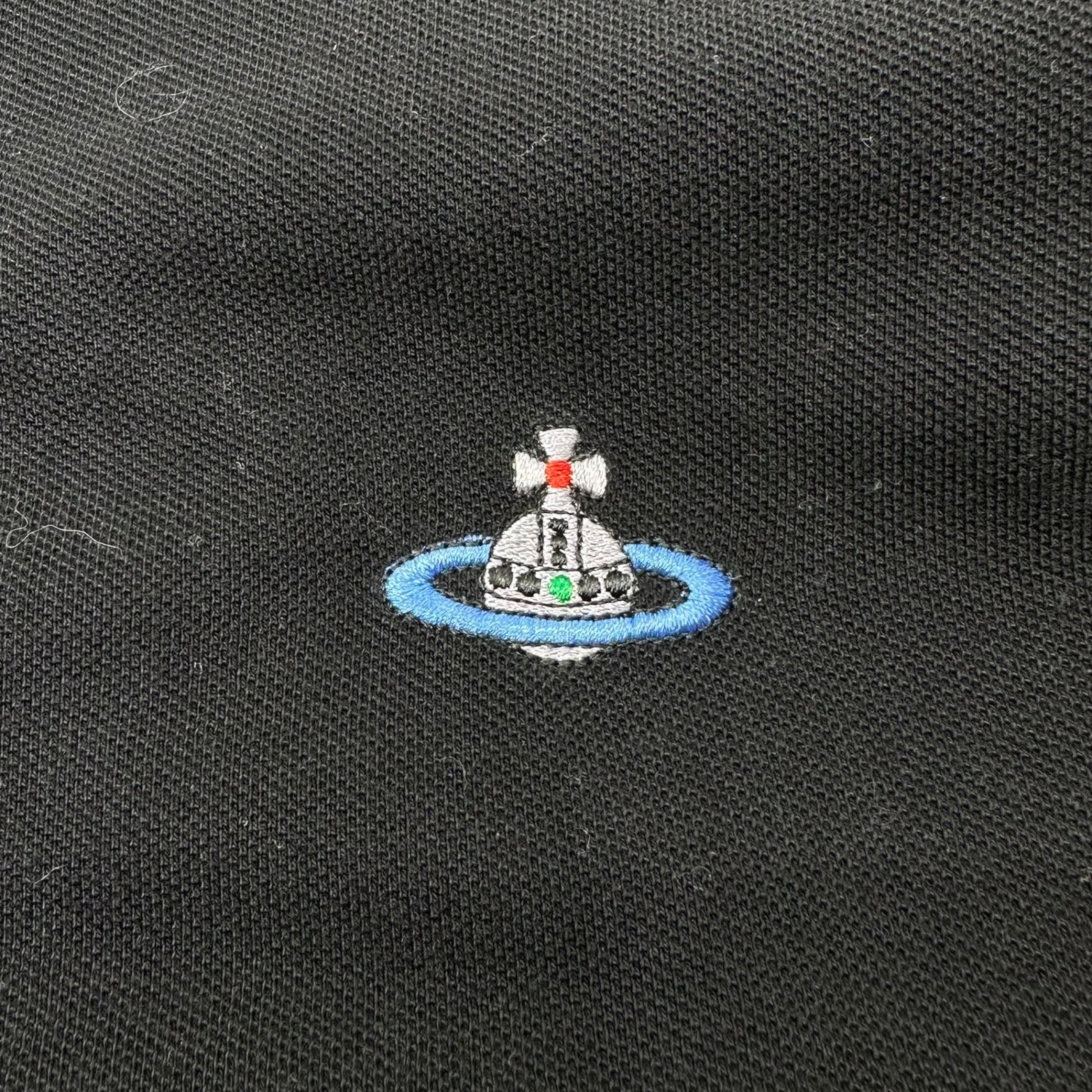 Vivienne Westwood MAN(ヴィヴィアンウエストウッドマン) 15SS Orb logo embroidered L/S polo shirt オーブロゴ 刺繍 長袖 ポロ シャツ S25GC0277 M ブラック