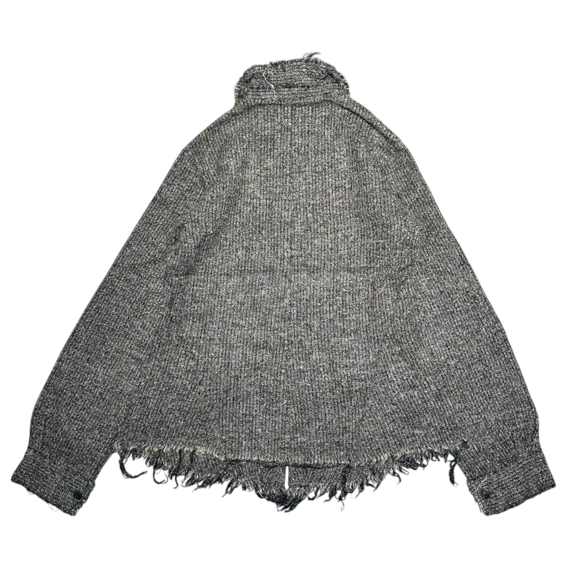 COMME des GARCONS JUNYA WATANABE(コムデギャルソンジュンヤワタナベ) 03AW Felted Round Collar Grunge Shirt Jacket 縮絨加工 丸襟 グランジ シャツ ジャケット JK-B008 M グレー AD2003