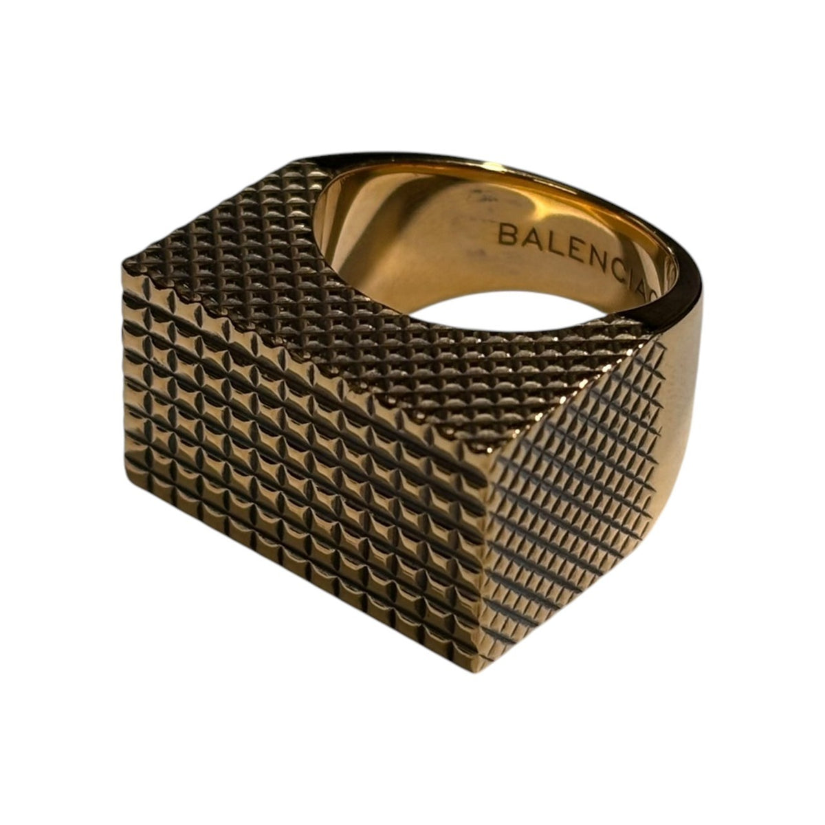 BALENCIAGA(バレンシアガ) 925 Silver Gold Seal Ring ゴールド 印台 